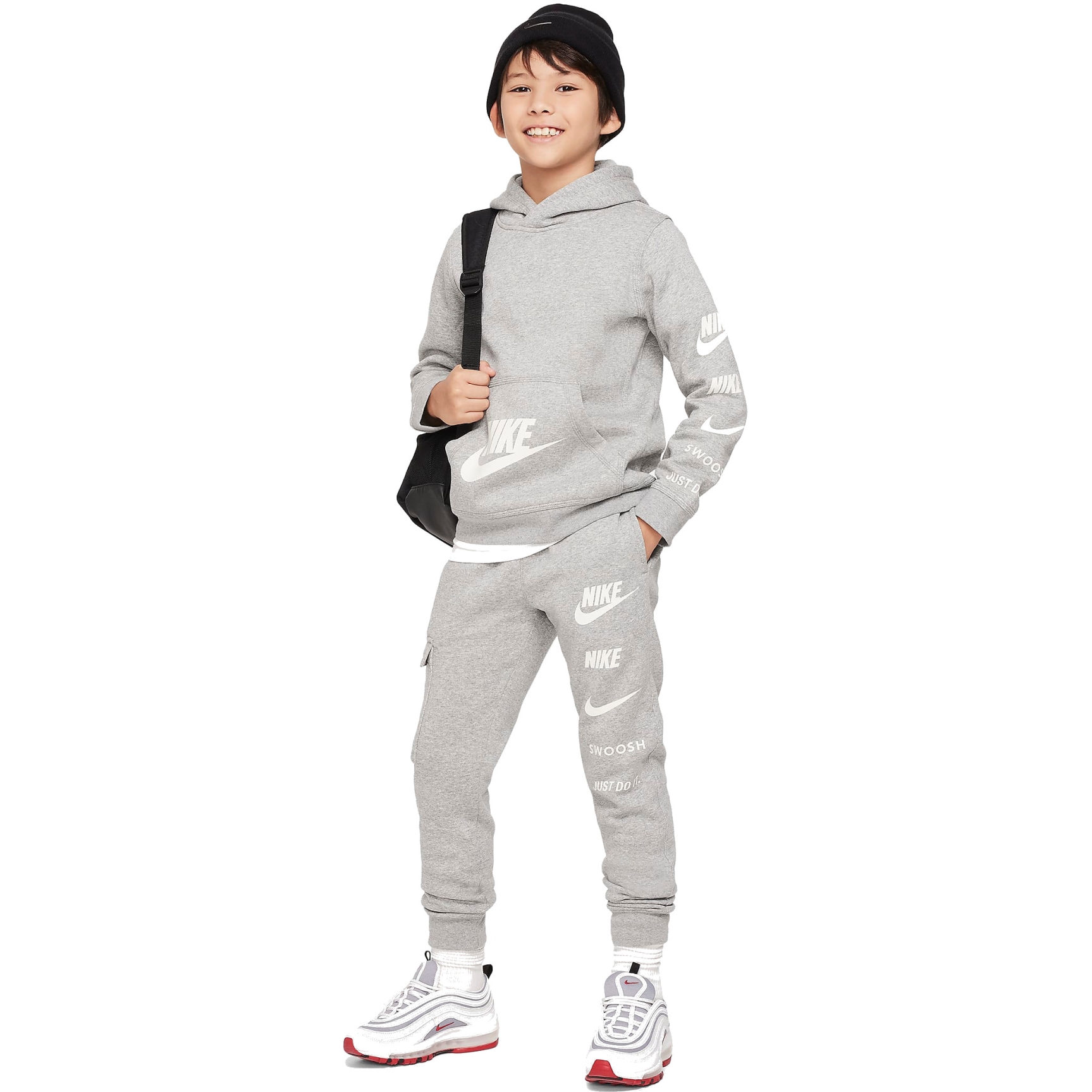 Nike Men's Sportswear Club Fleece Cargo Jogger Pants (XL, Dark Grey) 