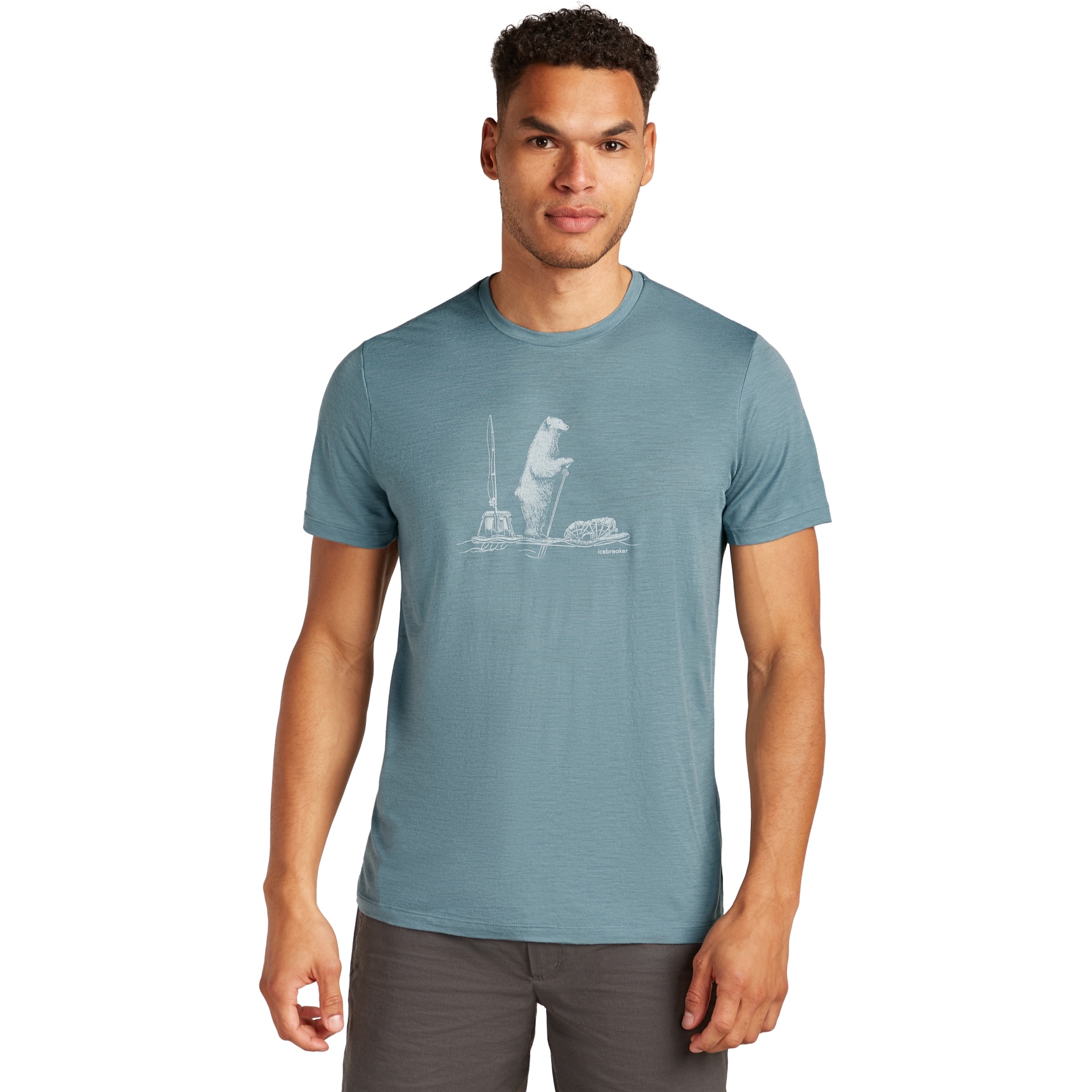 Picture of Icebreaker Merino 150 Tech Lite T-Shirt Polar Paddle Men - Blue Ash