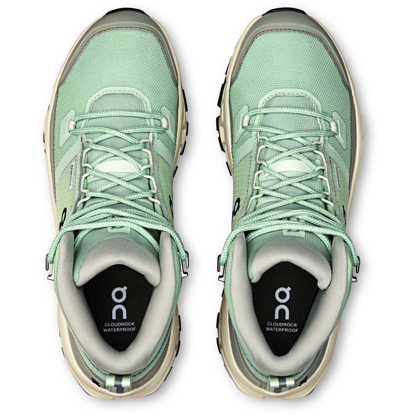 On Cloudrock Mid Waterproof Hiking Shoes Women Mineral Aloe