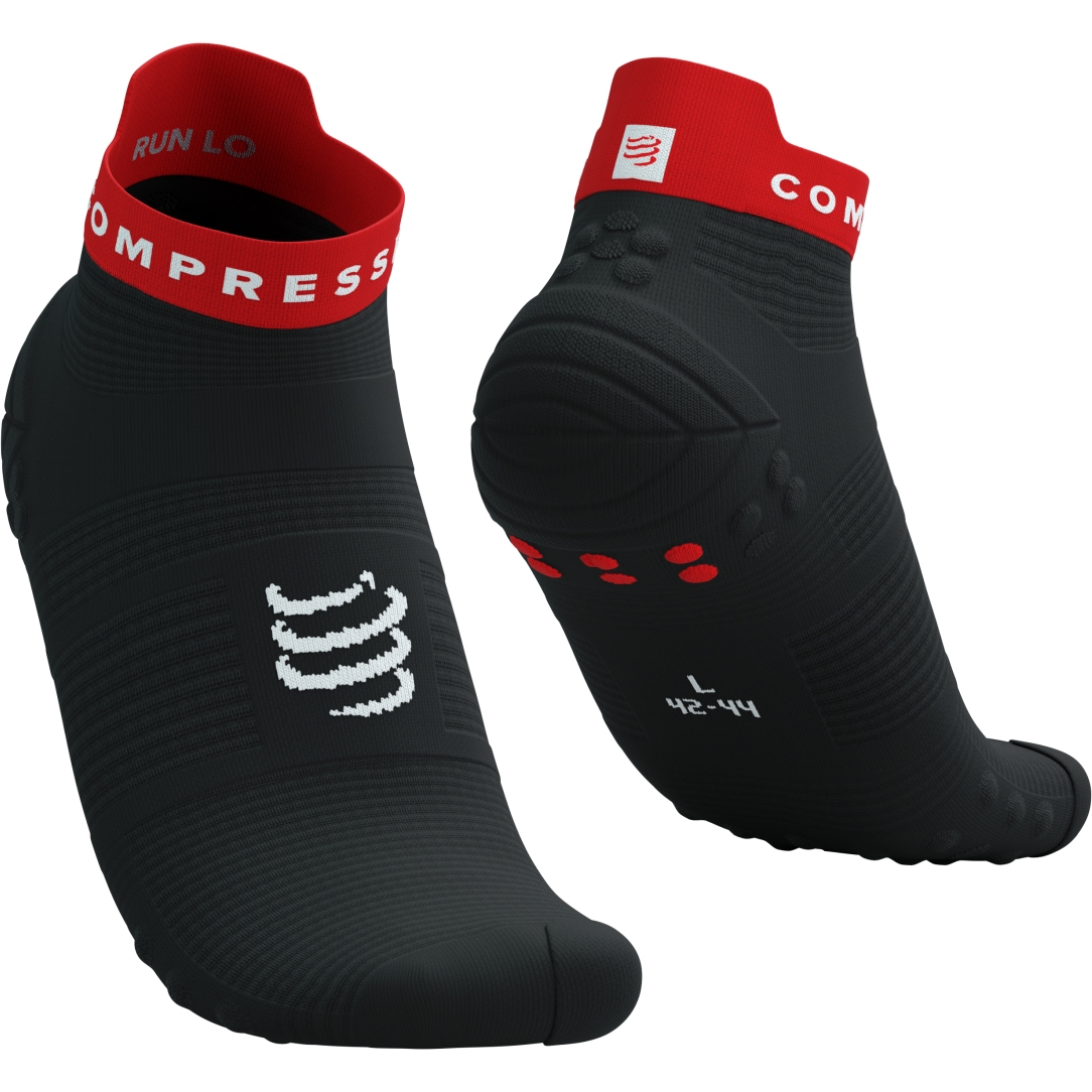 Picture of Compressport Pro Racing Compression Socks v4.0 Run Low - black/core red/white