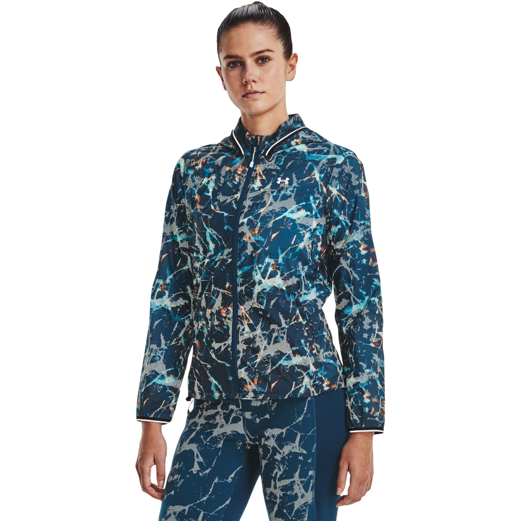 Picture of Under Armour Women&#039;s UA Storm OutRun The Cold Jacket - Petrol Blue/Black/Reflective