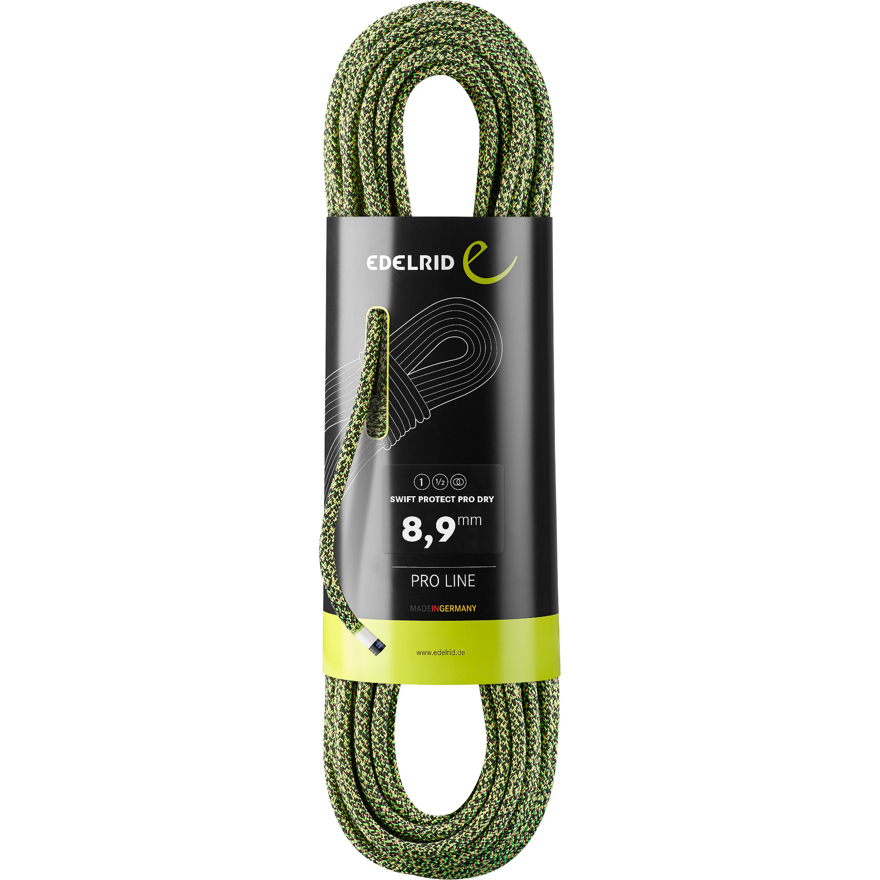 Productfoto van Edelrid Swift Protect Pro Dry CT 8,9mm Touw - 70m - neon green