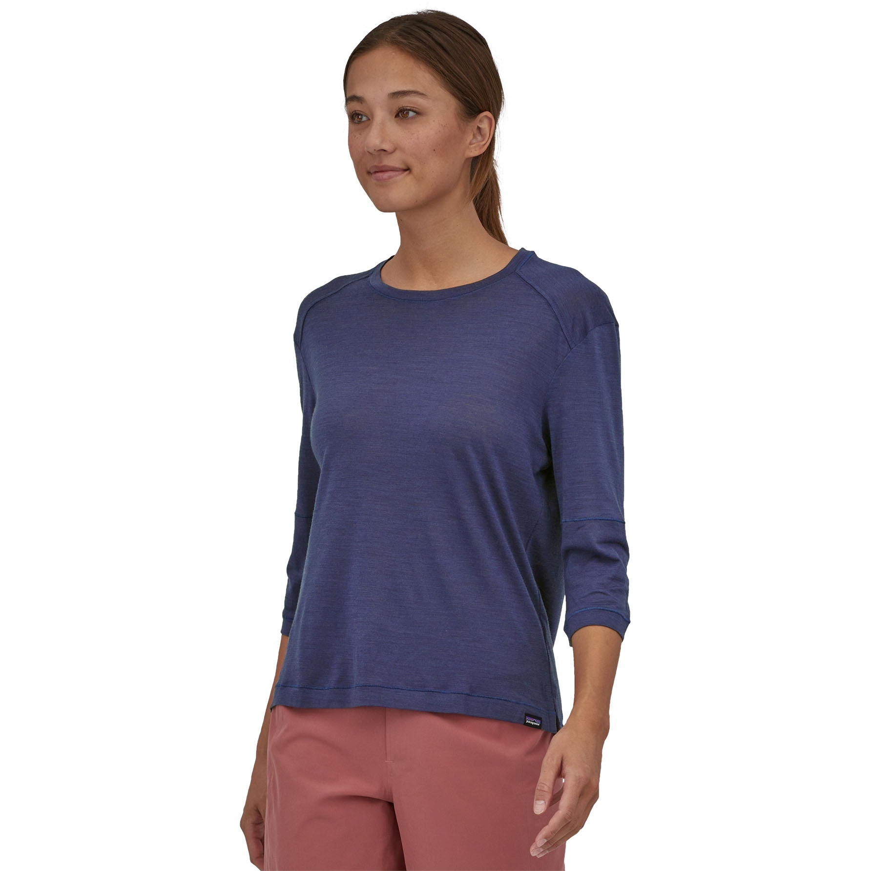 Picture of Patagonia Women&#039;s Merino 3/4 Sleeve Bike Jersey - Sound Blue