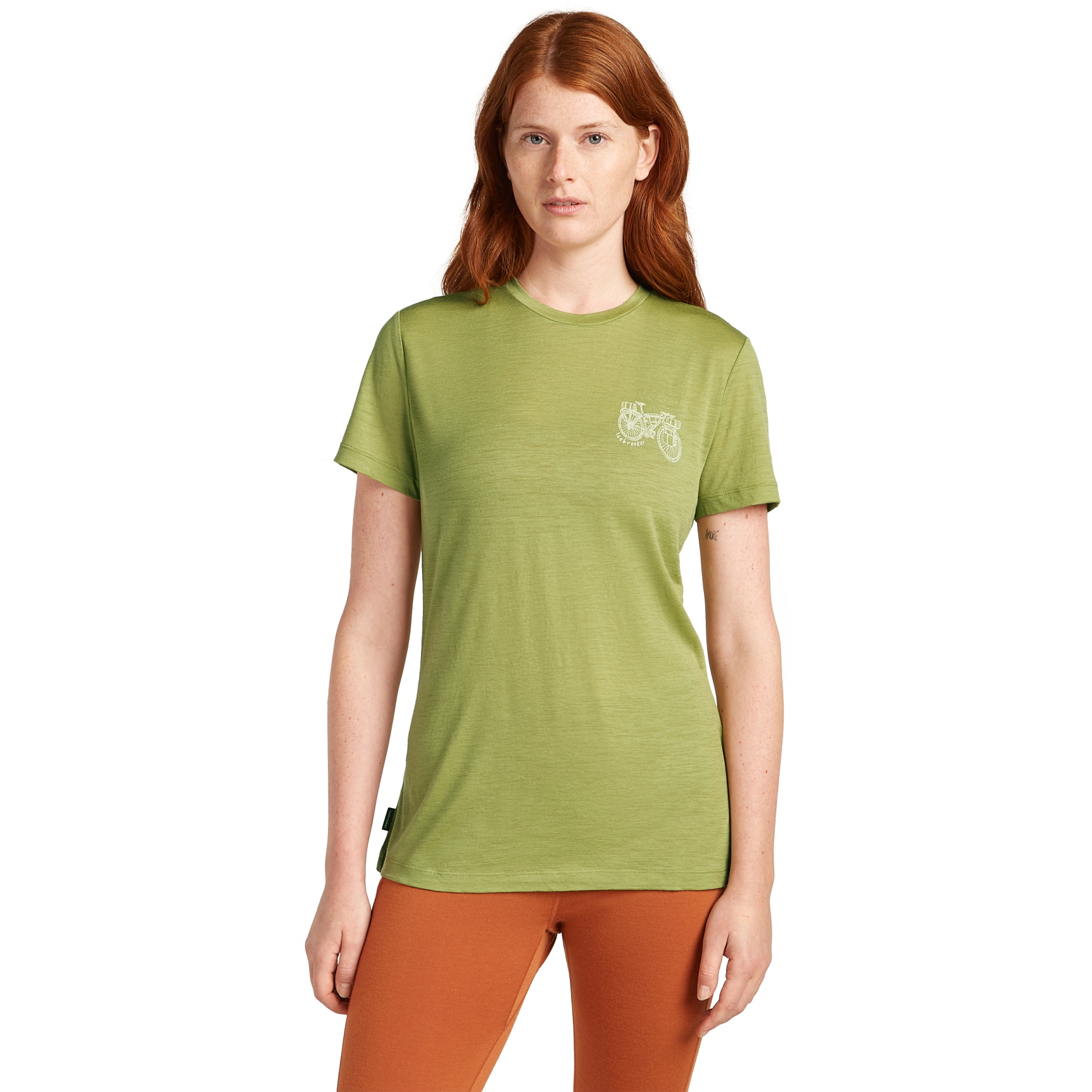 Photo produit de Icebreaker T-Shirt Femme - Merino 150 Tech Lite Adventure Ride - Olive