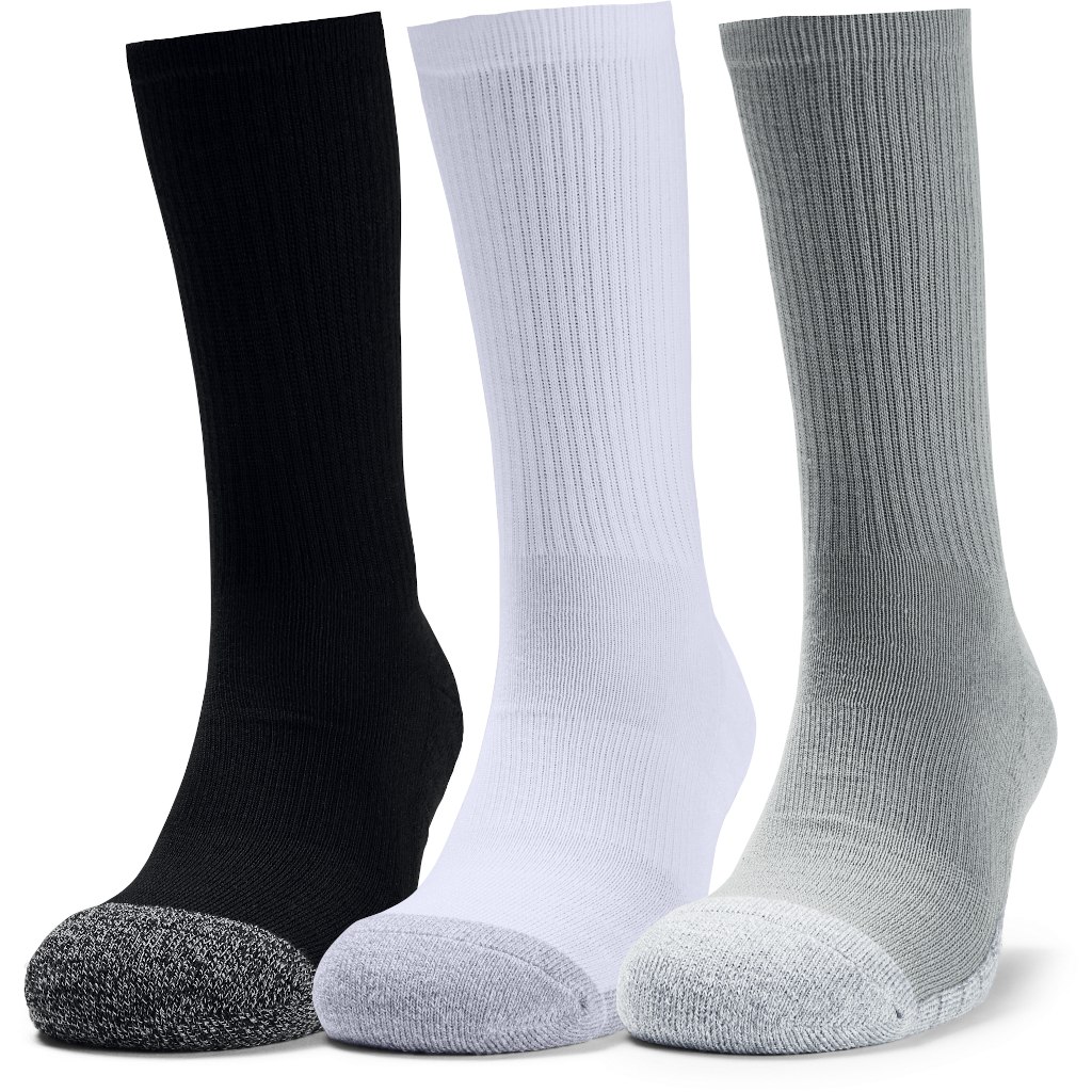 Picture of Under Armour HeatGear® Crew Socks 3-Pack - Steel/White/White