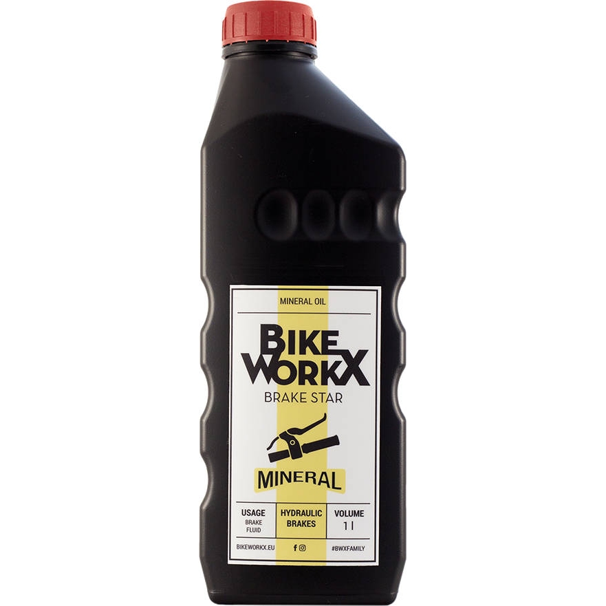 Produktbild von BikeWorkx Brake Oil - Mineralöl Bremsflüssigkeit - Flasche - 1L