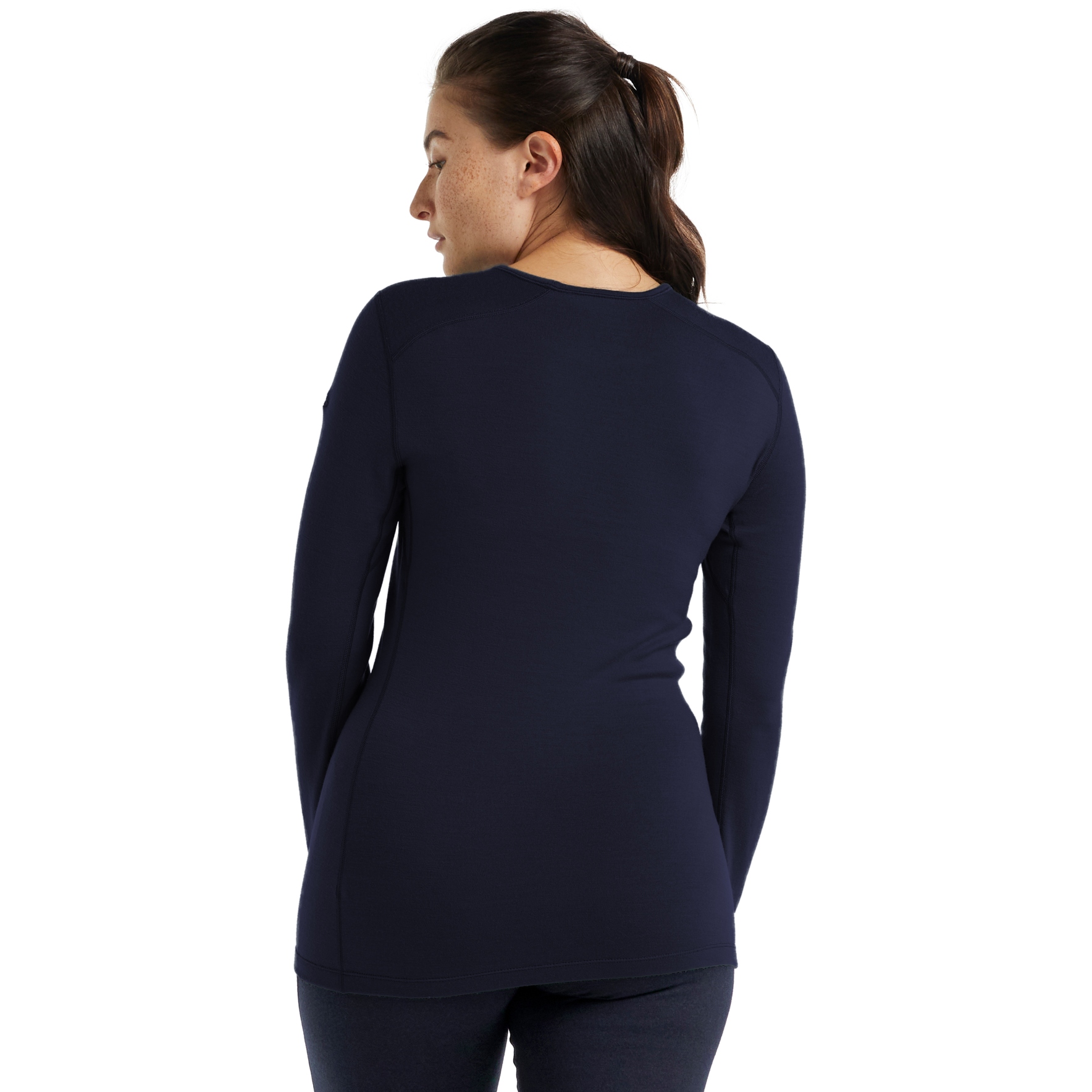 Icebreaker Women's Merino 260 Tech Long Sleeve Crewe Thermal good Top XS Navy