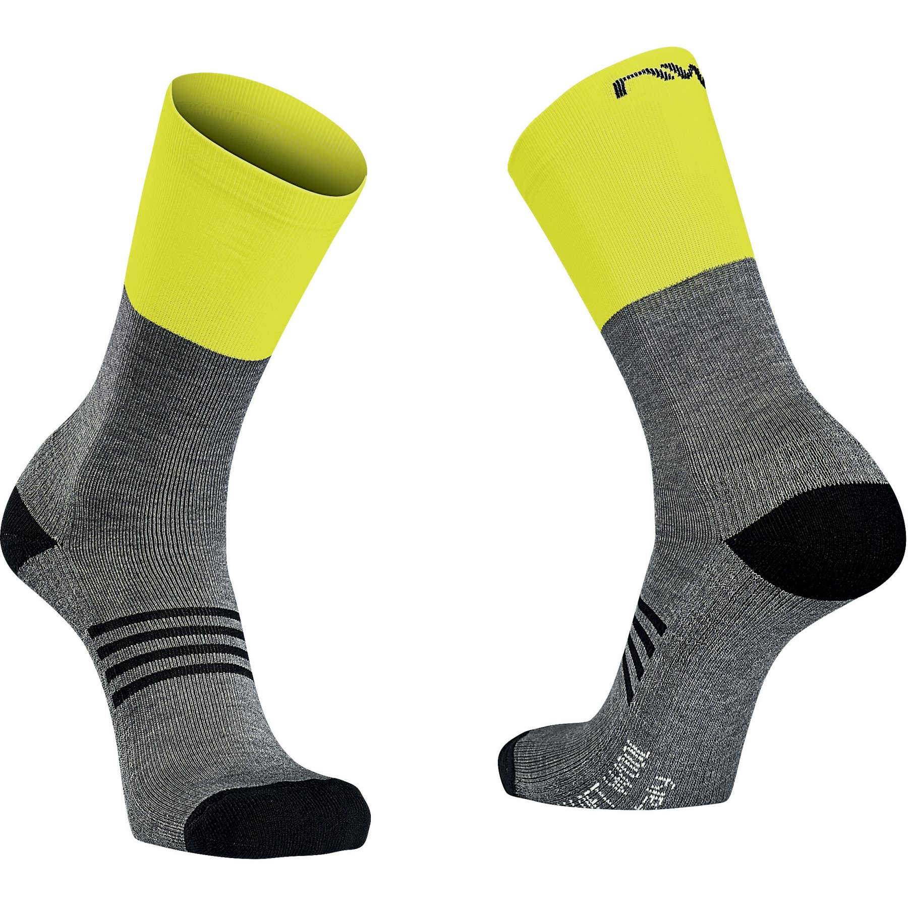 Image of Northwave Extreme Pro High Socks - grey melange/yellow fluo 97