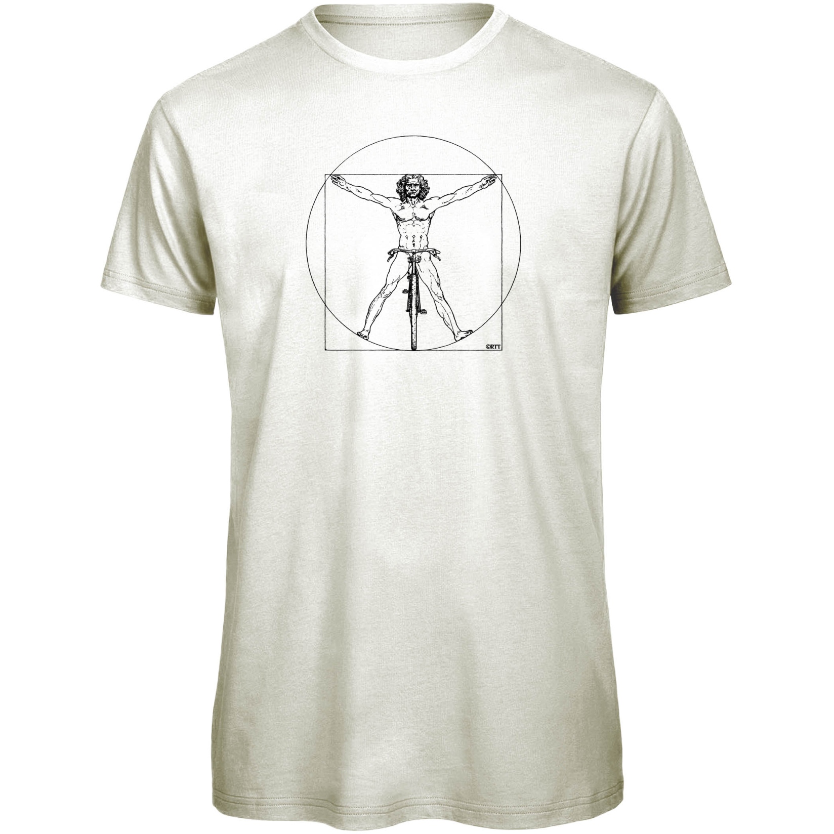 Productfoto van RTTshirts DaVinci Fiets T-Shirt Heren - wit