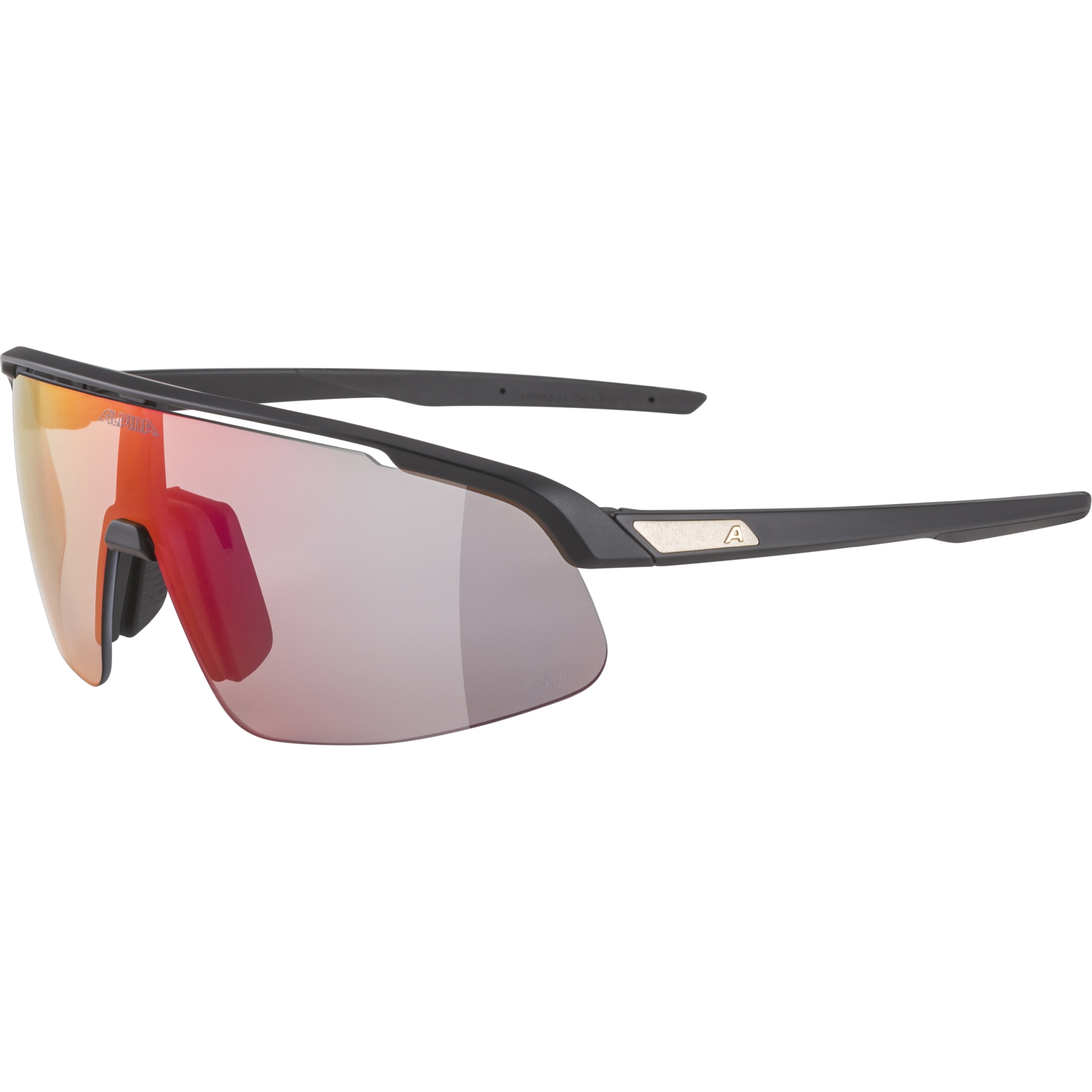 Photo produit de Alpina Lunettes - Turbo Pro S QV - black matt/rainbow mirror