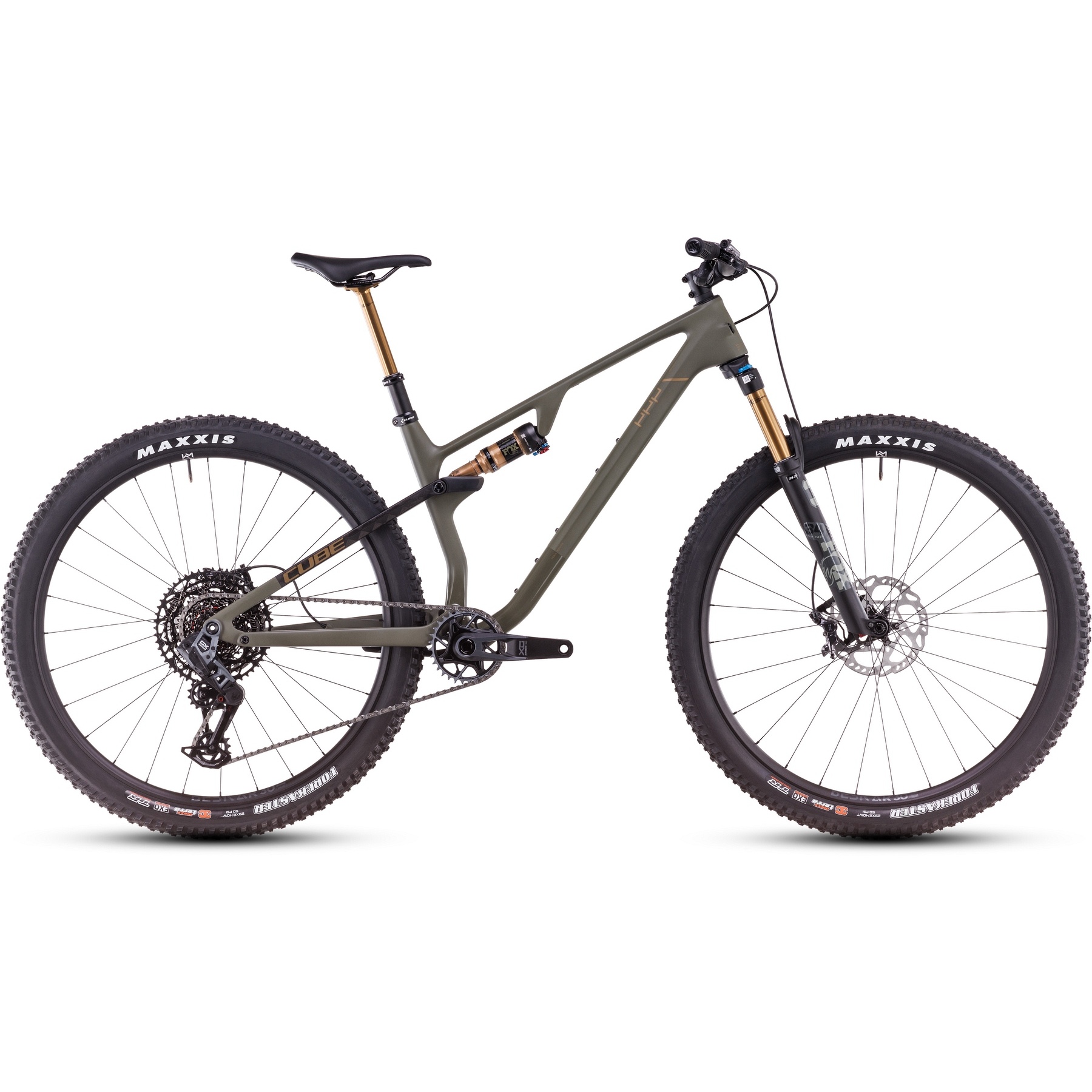 Produktbild von CUBE AMS ONE11 C:68X TM - 29&quot; Carbon Mountainbike - 2025 - dustyolive / gold