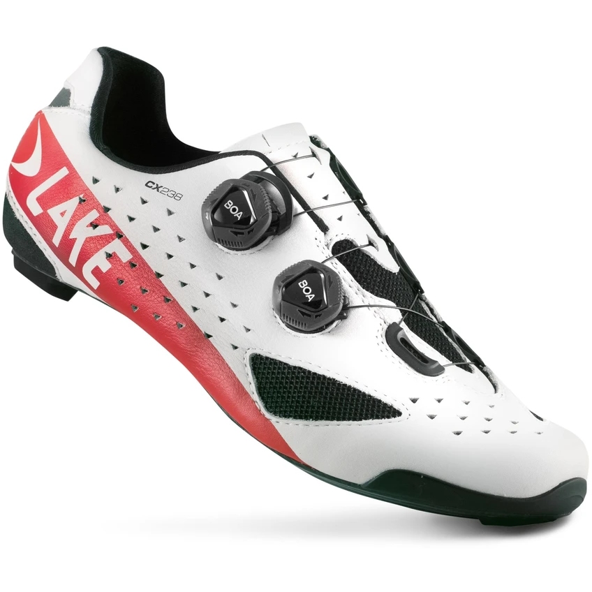 Image of Lake CX 238 Road Shoes - white/red