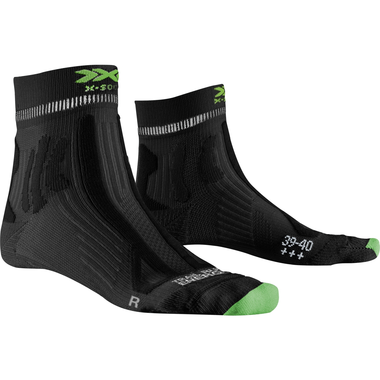 Productfoto van X-Socks Trail Run Energy 4.0 Hardloopsokken - opal black/effektor green
