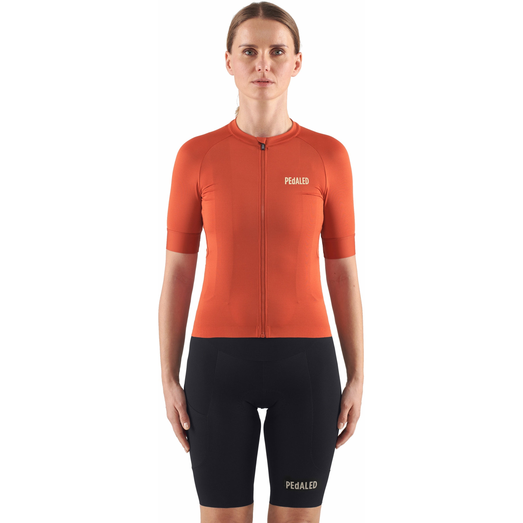 Productfoto van PEdALED E. Lightweight Fietsshirt met Korte Mouwen Dames - Brick Red