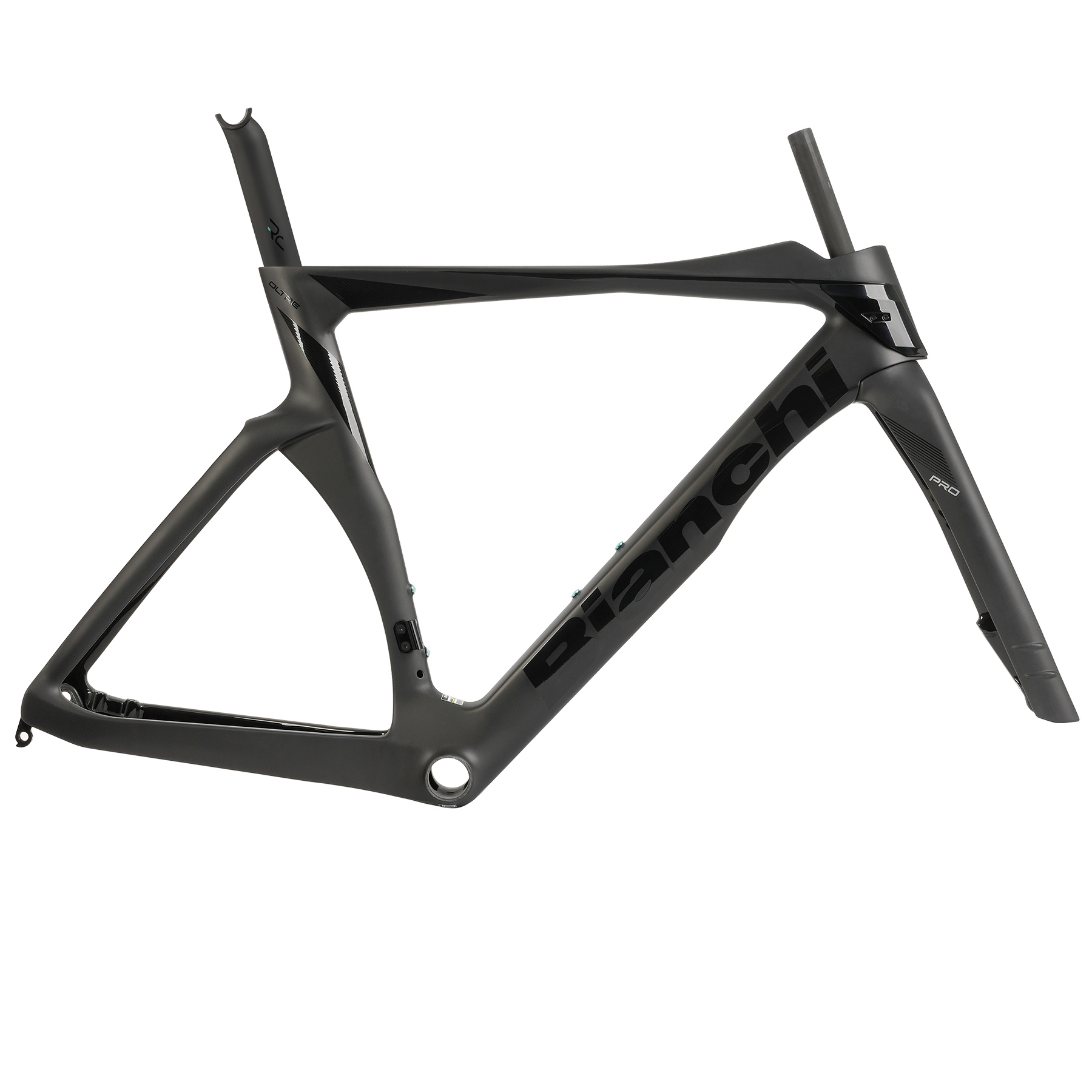 Productfoto van Bianchi OLTRE PRO Disc - Carbon Frameset - 2025 - graphite matt / black glossy