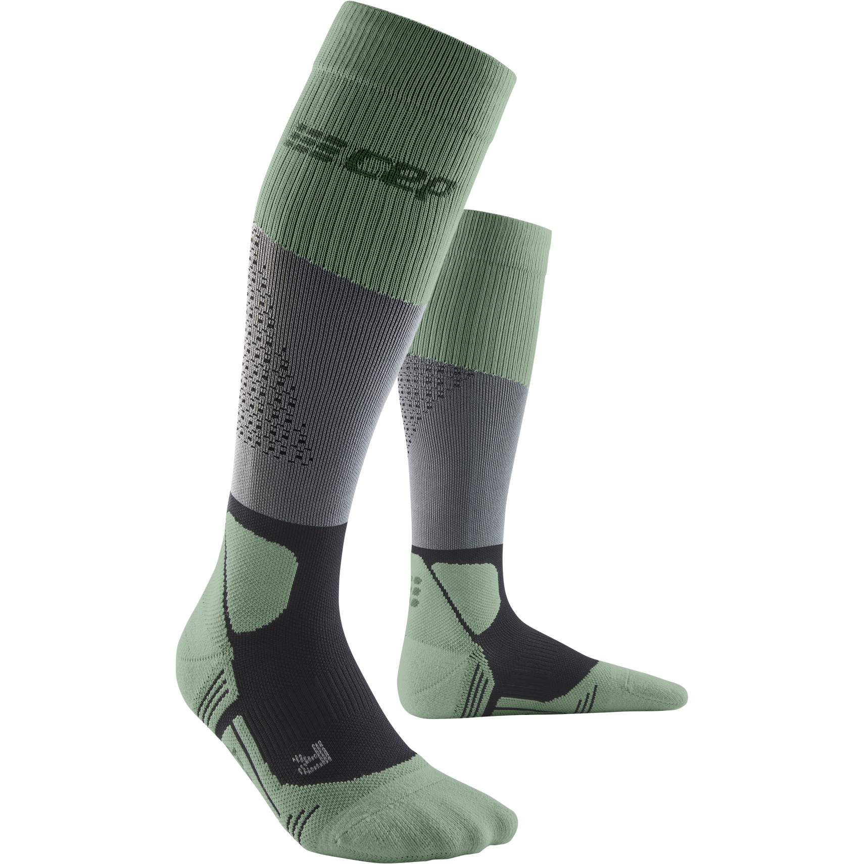 Image of CEP Max Cushion Hiking Tall Compression Socks Women - grey/mint
