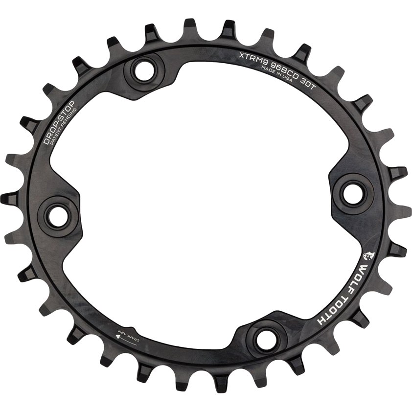 Image de Wolf Tooth Elliptical - Single Chainring 96mm for Shimano XTR M9000/ M9020 - Drop Stop - black