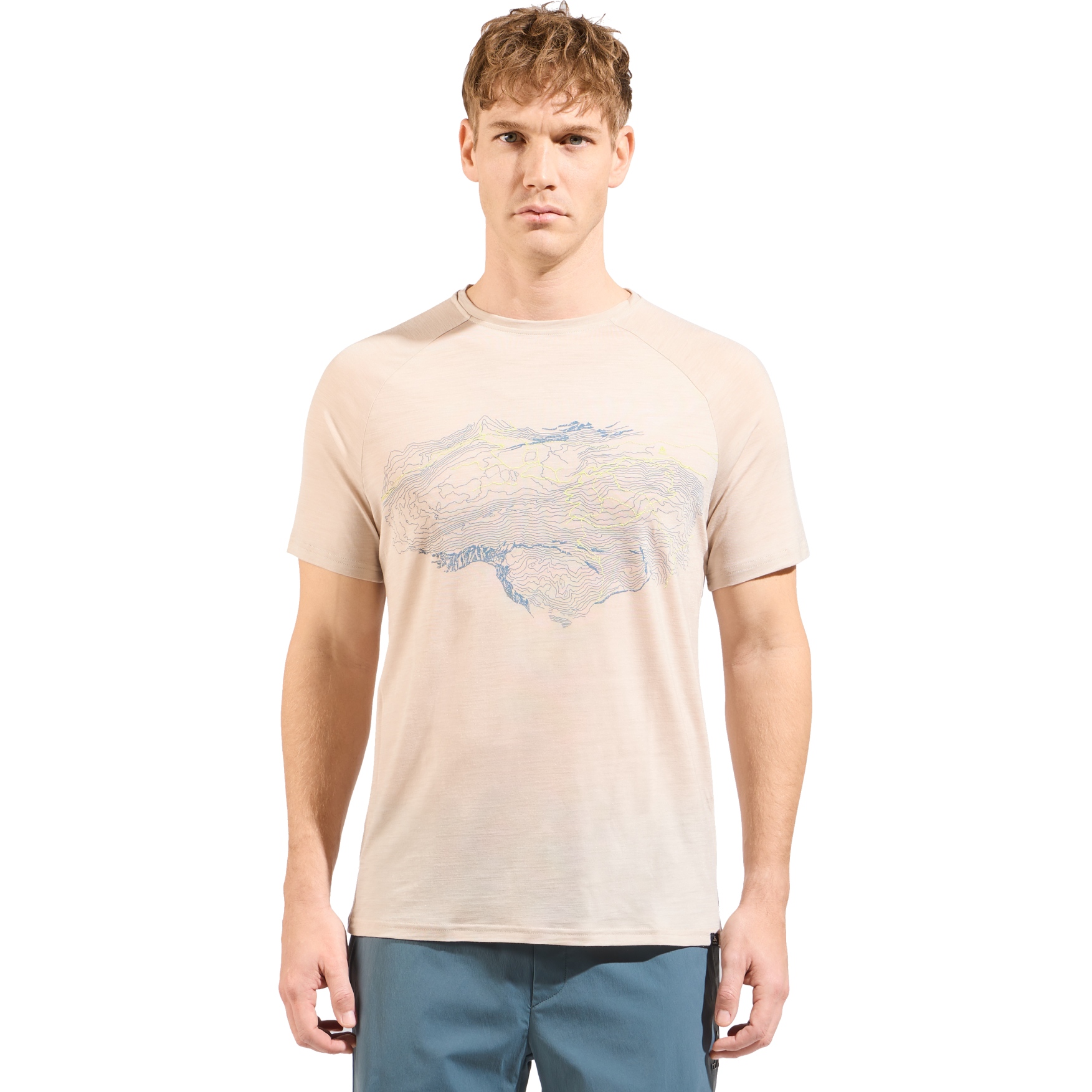 Produktbild von Odlo Ascent Performance Wool 130 Topography T-Shirt Herren - silver cloud melange