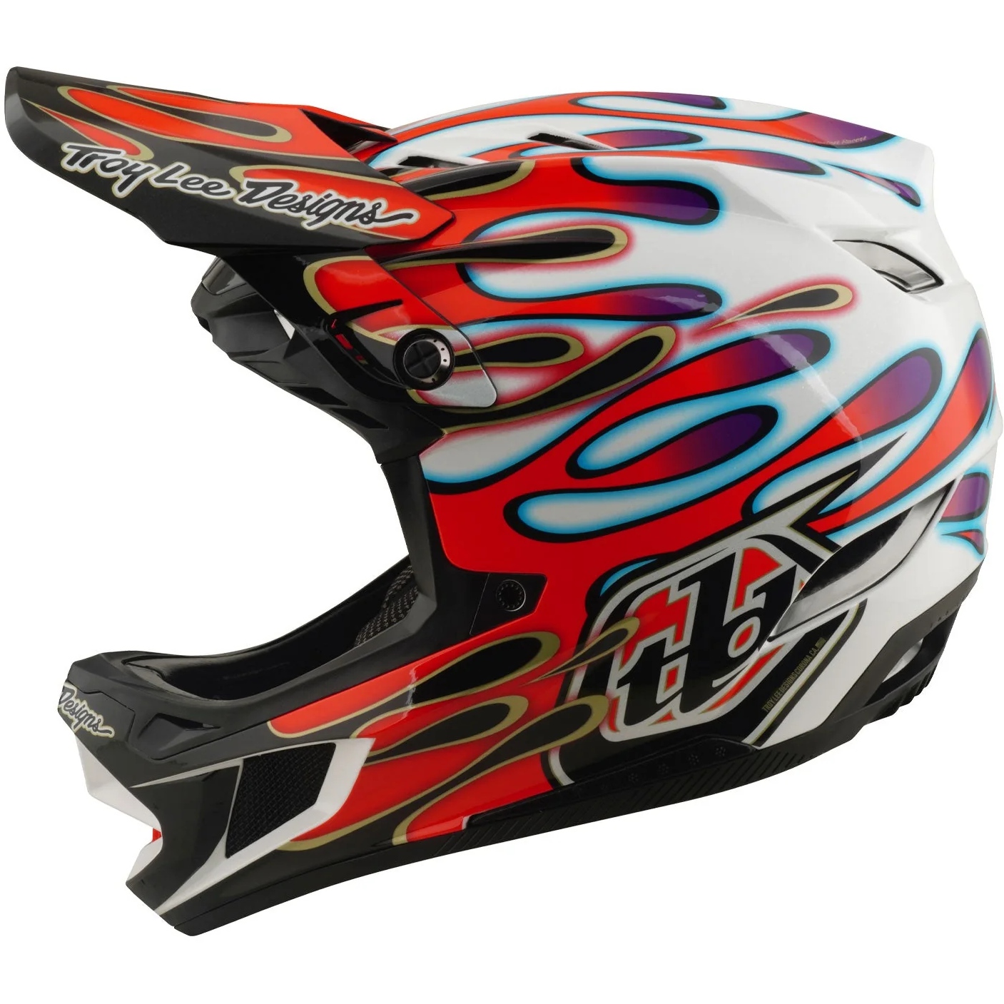 Troy Lee Designs D4 Composite MIPS Helm - Overspray White/Red | BIKE24