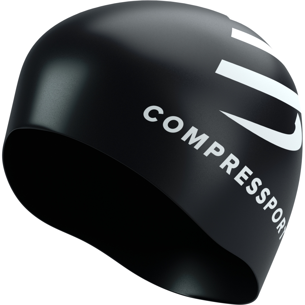 Produktbild von Compressport Schwimmkappe - schwarz/weiß
