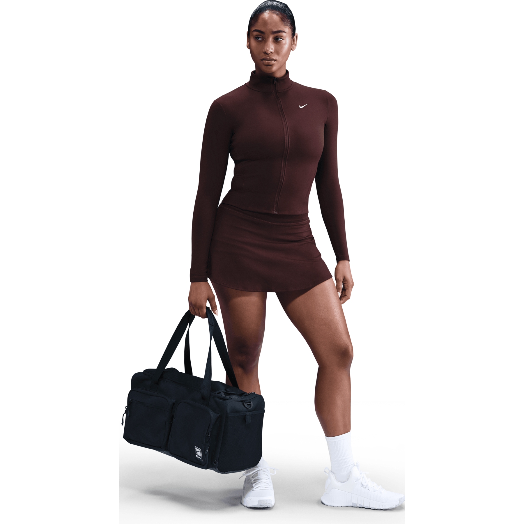 Nike One Dri-FIT Fitted Jacket Women - burgundy crush/white IM7046
