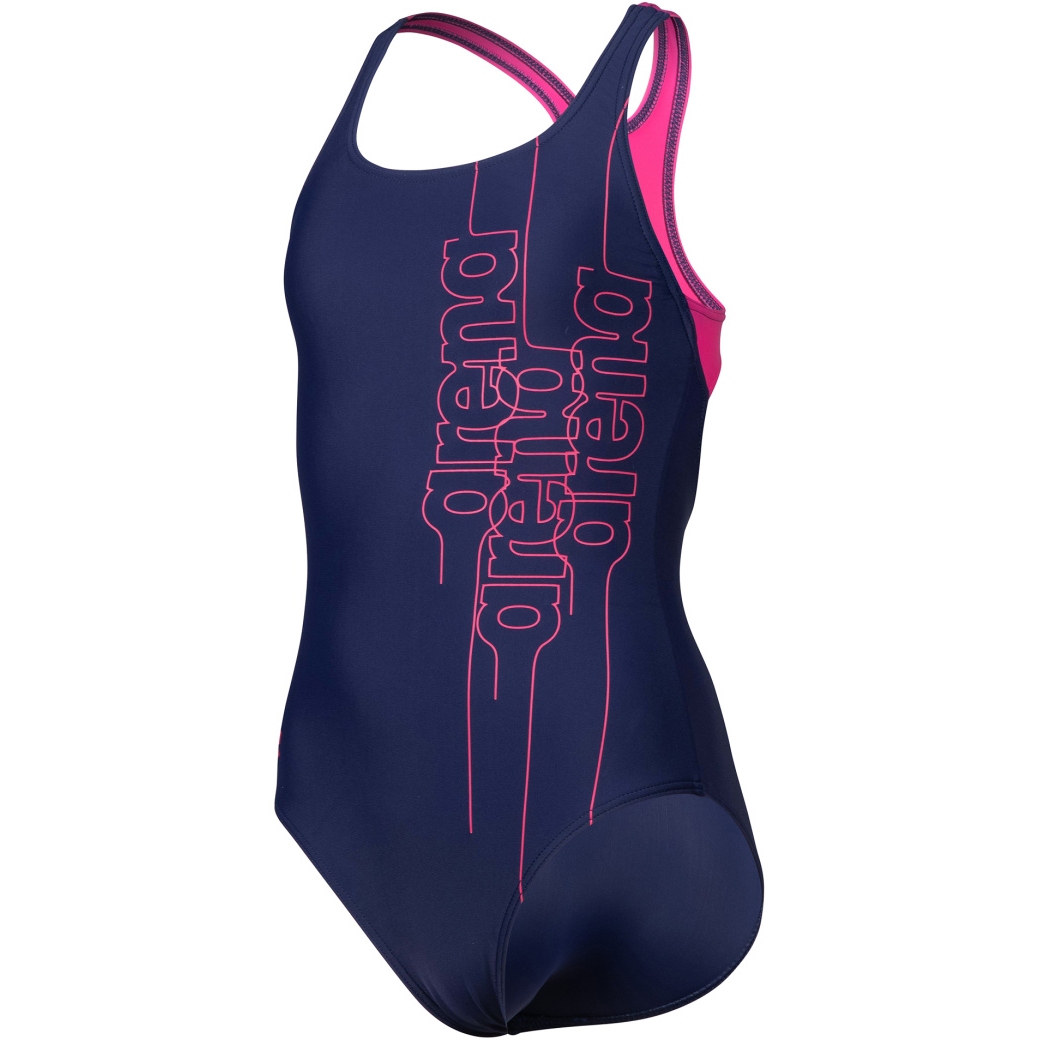 Produktbild von arena Feel Graphic Swim Pro Back Badeanzug Mädchen - Navy/Freak Rose