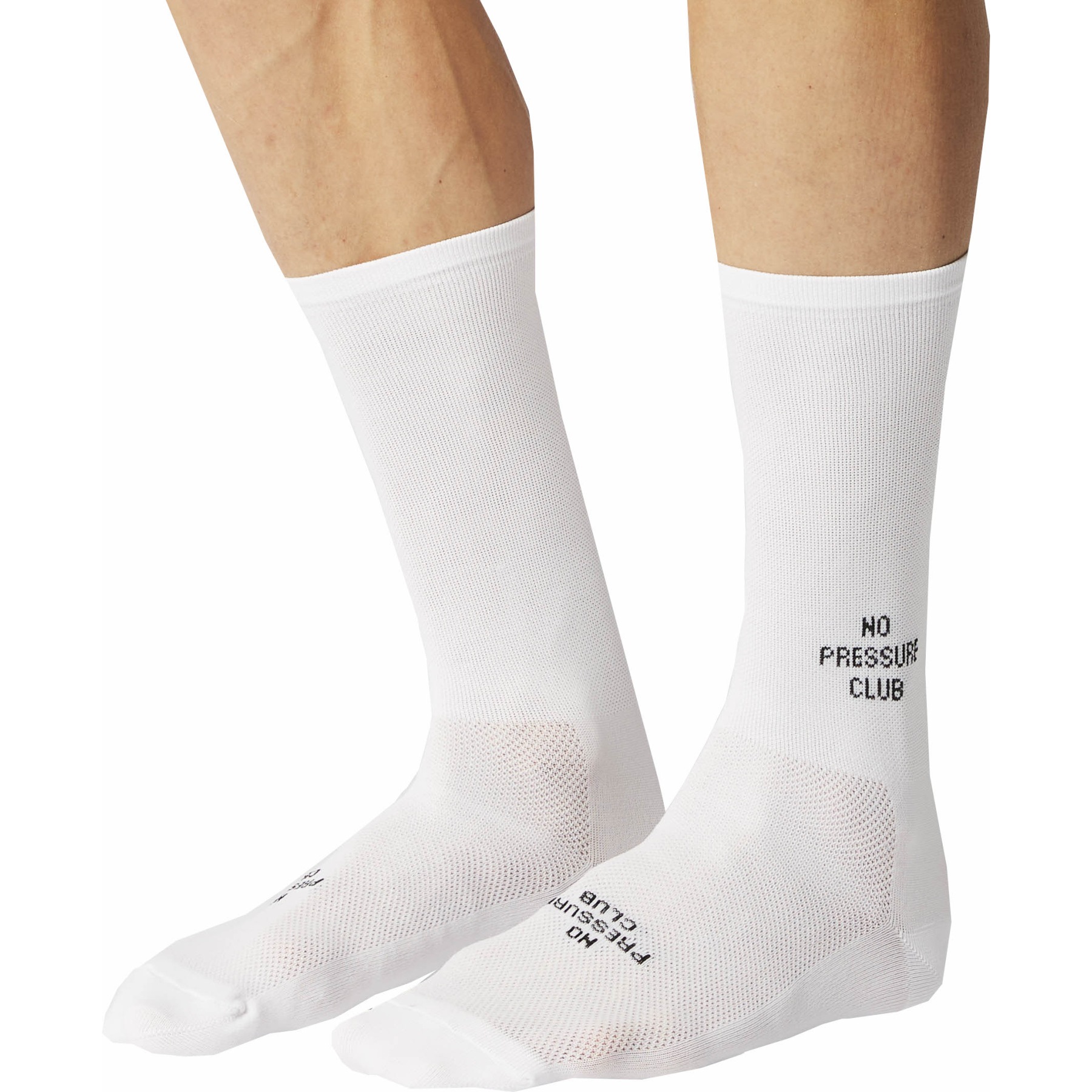 Photo produit de FINGERSCROSSED Chaussettes Vélo - Classic Iconic - No Pressure Club - Blanc