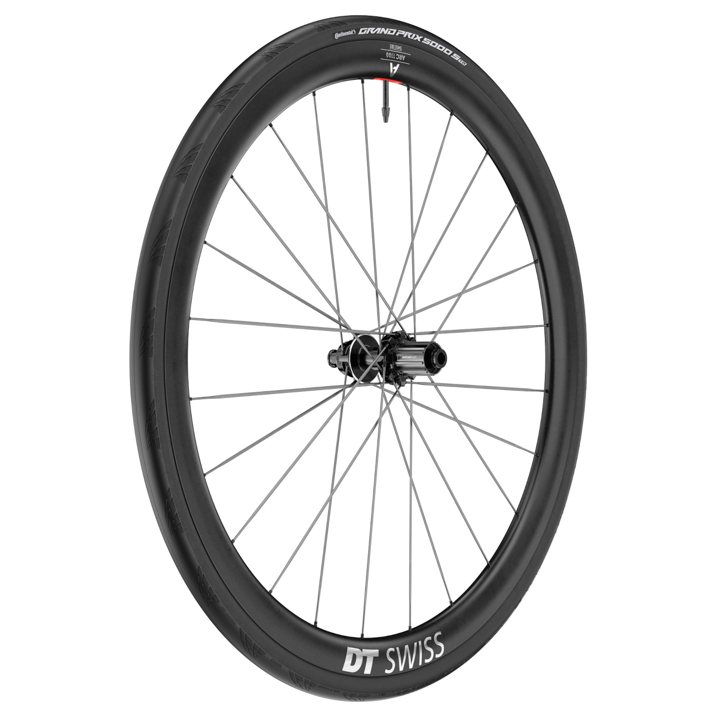 Колесная система DT Swiss | Continental WTS - Заднее колесо ARC 1100 SPLINE CS 38 + складная шина GP 5000 S - 28