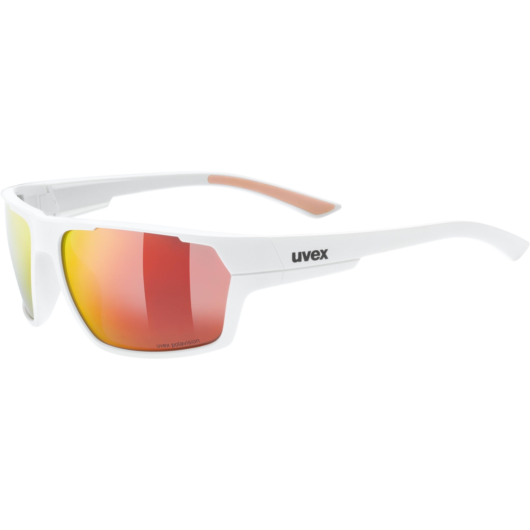 Picture of Uvex sportstyle 233 P Glasses - white mat/polavision mirror red
