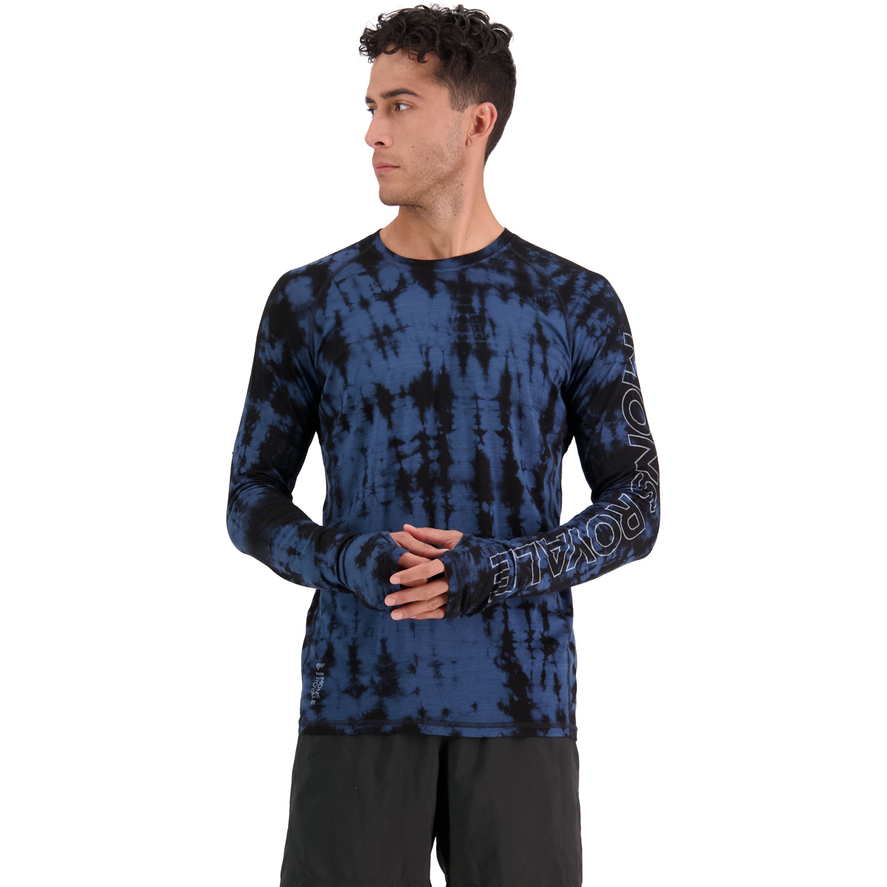 Picture of Mons Royale Temple Merino Air-Con Long Sleeve Men - ice night tie dye