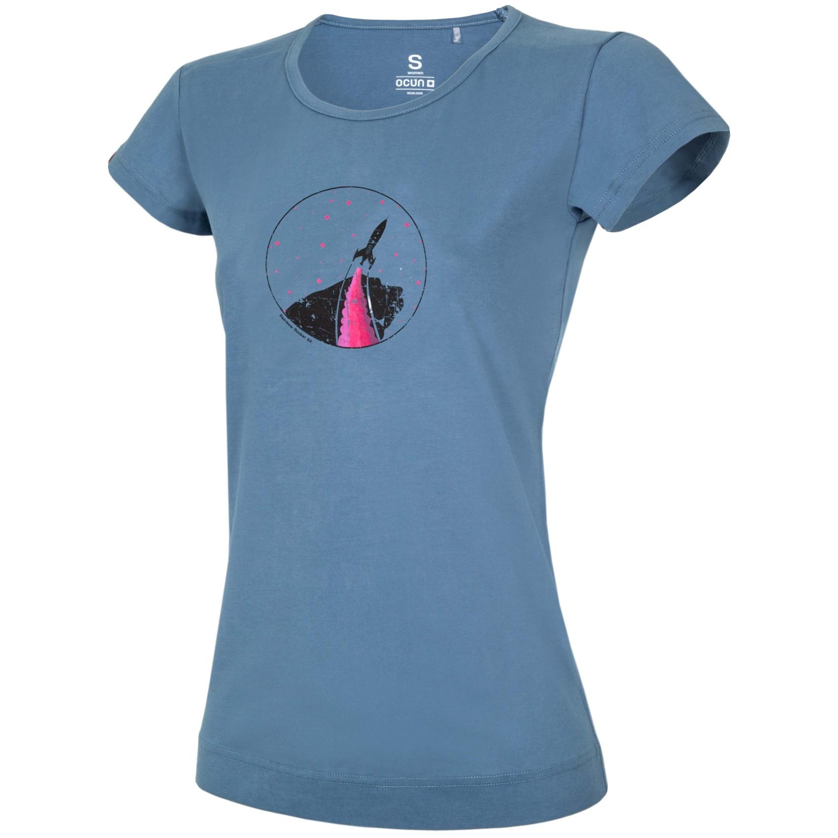 Ocún Classic Organic T-Shirt Women - Rainbow Rocket - Bluestone | BIKE24