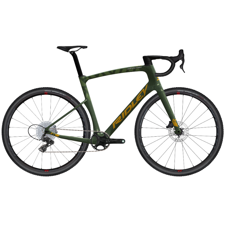 Produktbild von Ridley KANZO FAST - EKAR - Carbon Gravel Bike - 2023 - army green metallic / crocodile green / honey gold metallic