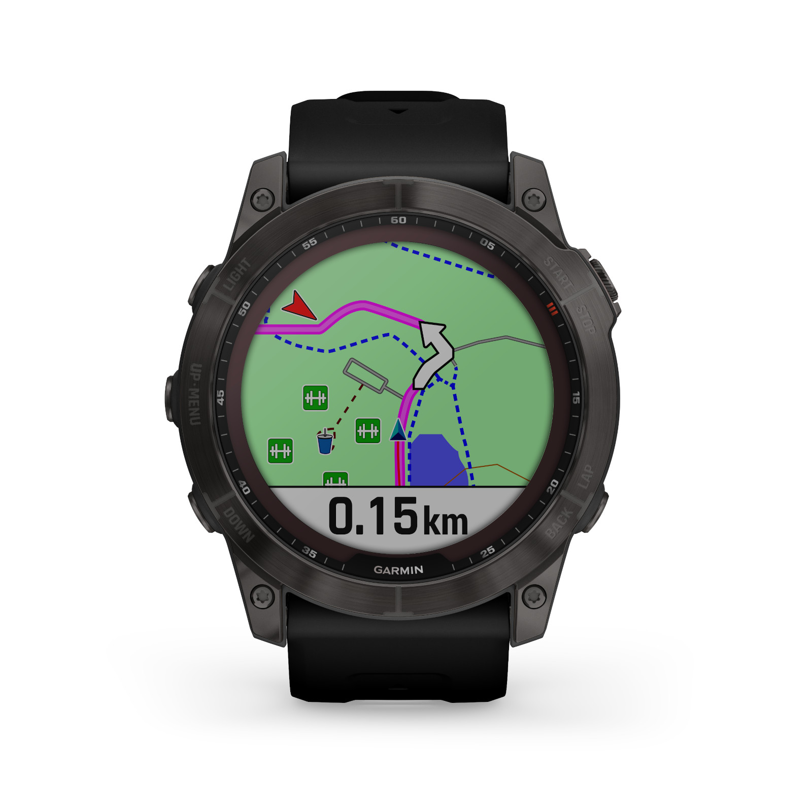 Garmin fenix 7X Sapphire Solar GPS Smartwatch - gray/noir - Titane - BIKE24