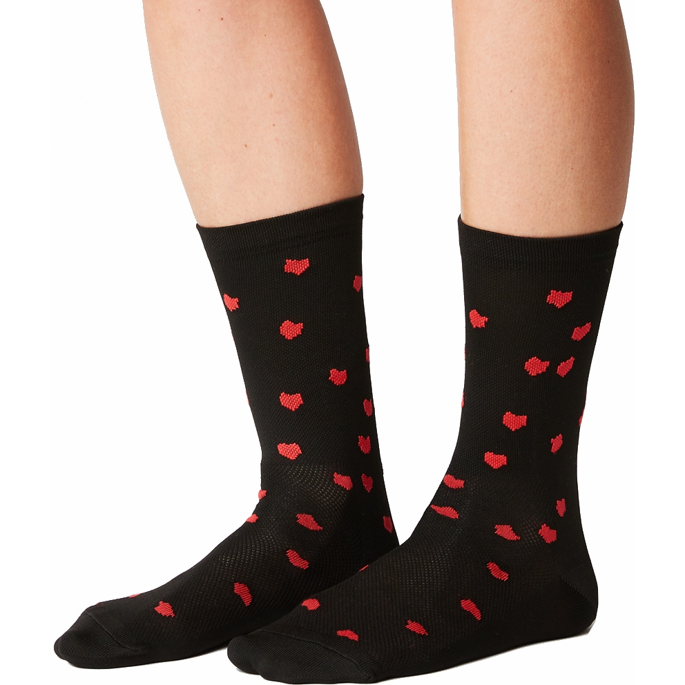 Picture of FINGERSCROSSED Far Away Cycling Socks - Hearts Black #15_04