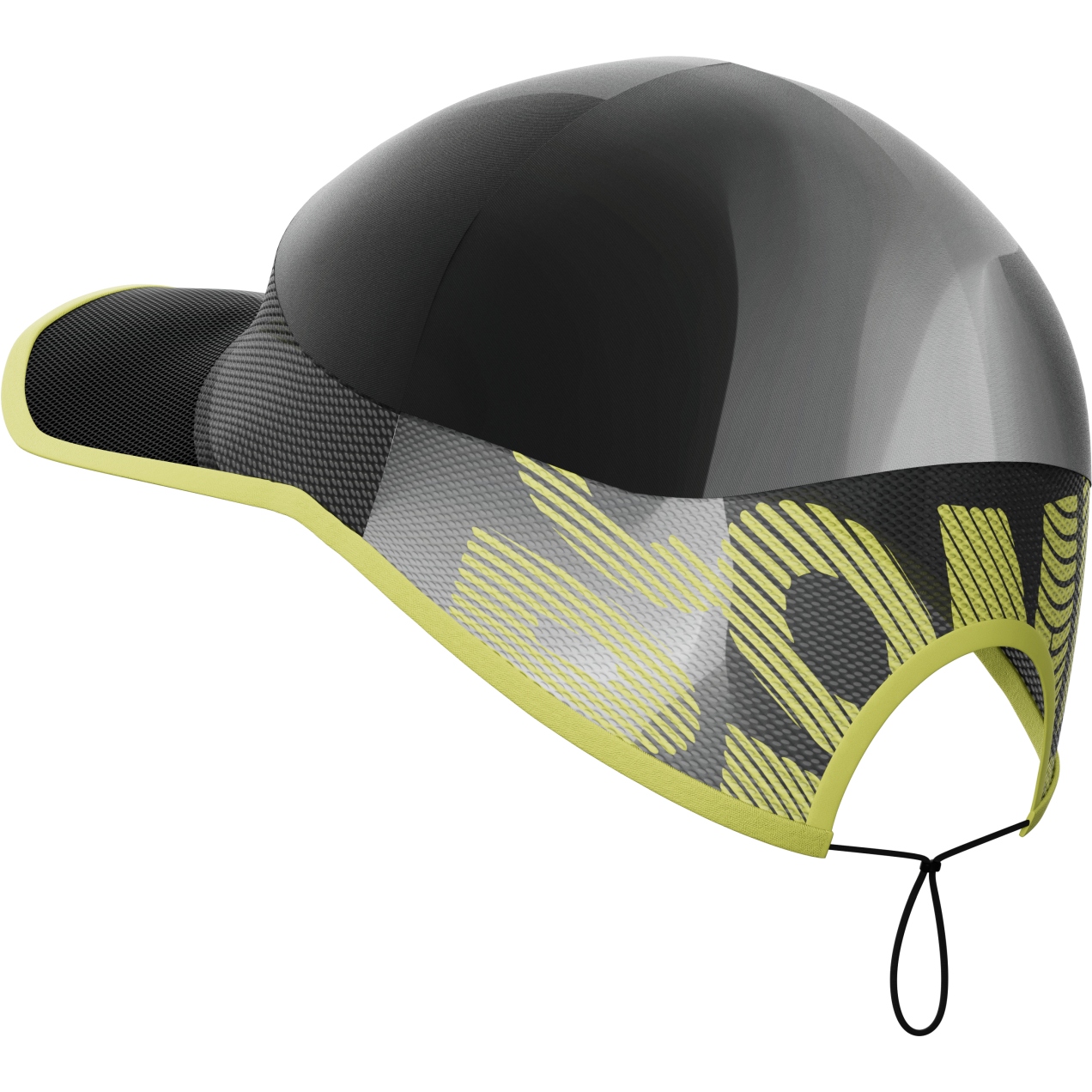 Compressport Cappello - Pro Racing - black/white/safety yellow