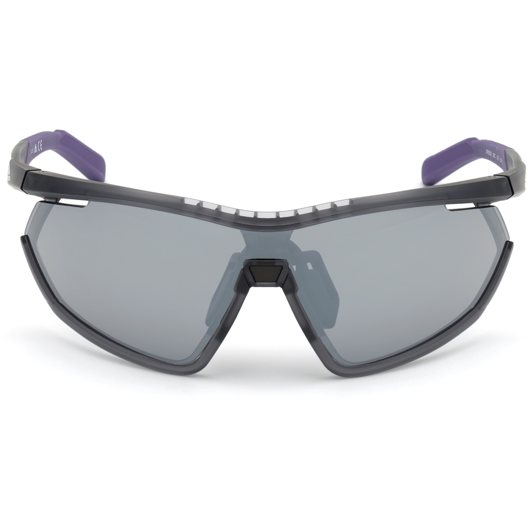 Picture of adidas Sp0002 Injected Sport Sunglasses - Frosted Grey / Contrast Mirror Black + Orange