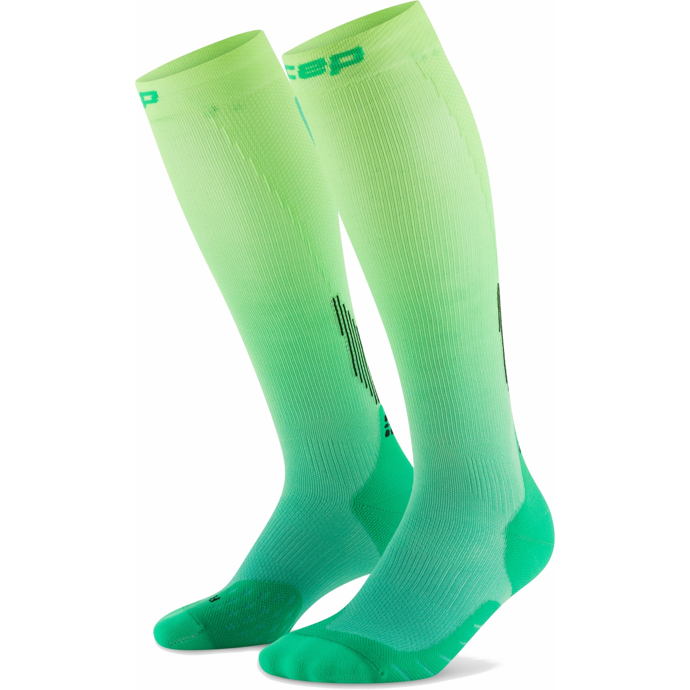 Productfoto van CEP Core Run Edt. Gradient Tall Compressiesokken Heren - green/lime fade