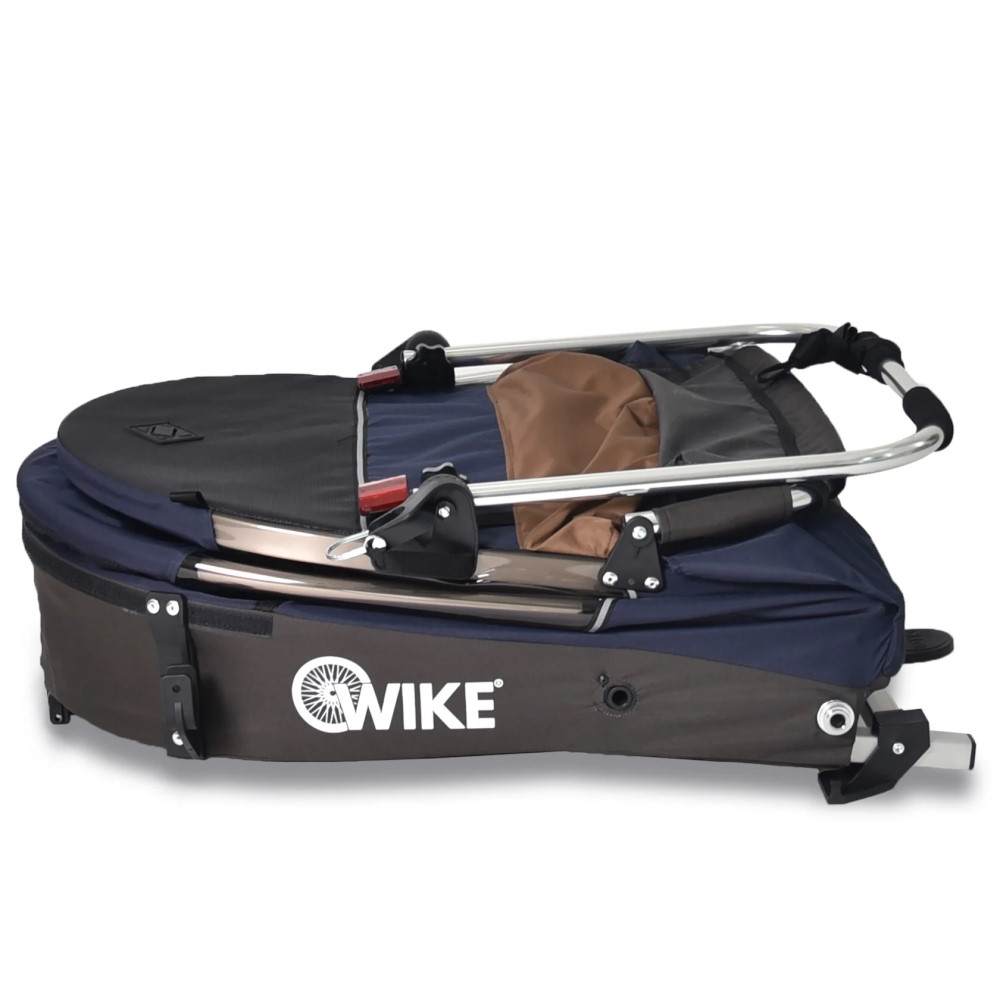 Remorque Double Wike Premium - Pour Vélo, Poussette Et Jogging - Orange/Gris