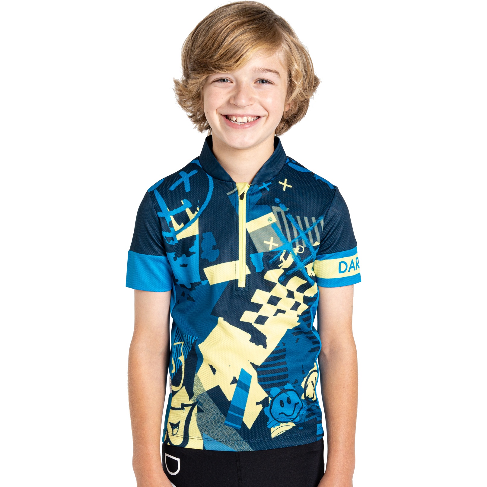 Photo produit de Dare 2b Maillot Vélo Enfants - Speed Up III - 73B Moonlight Denim Graffiti