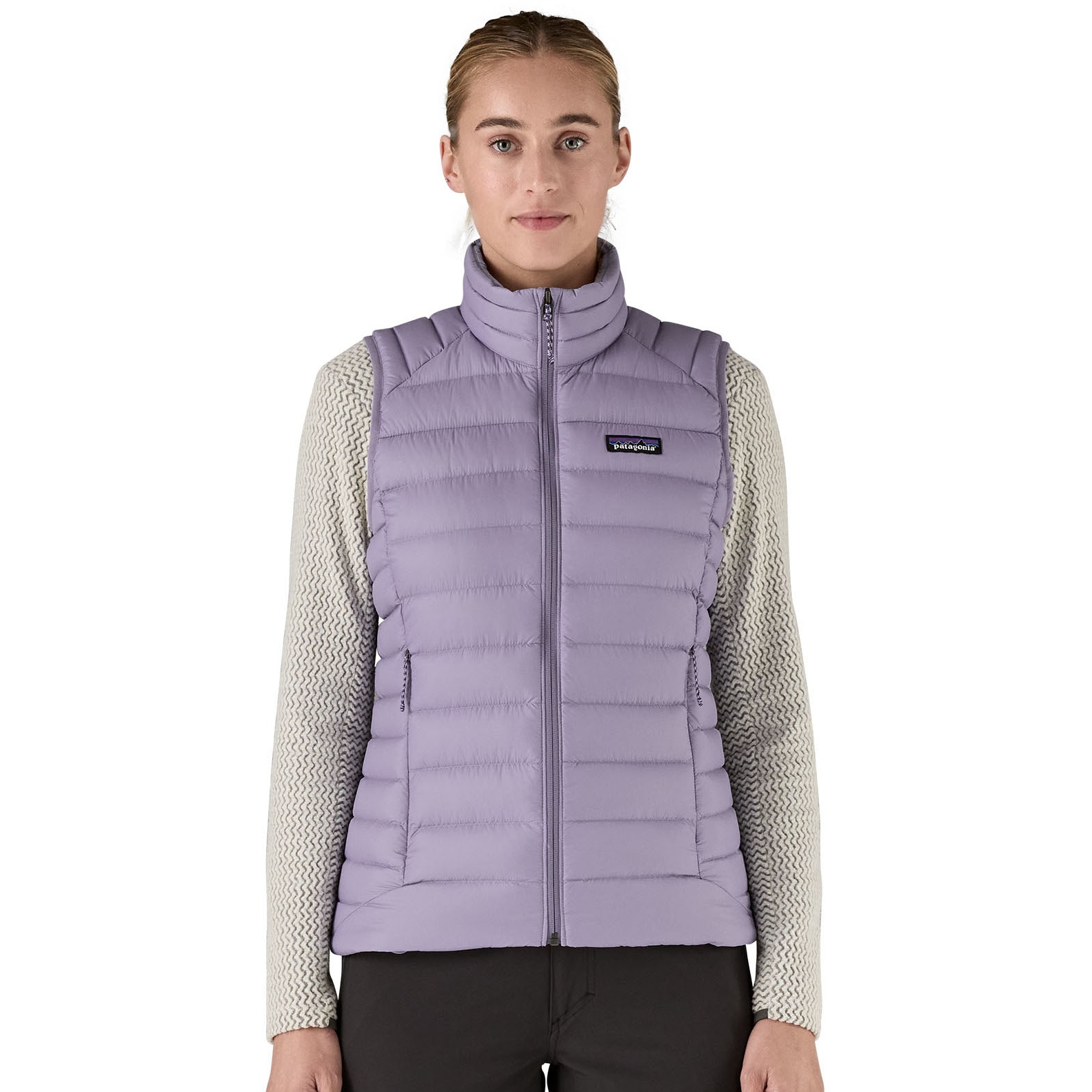 Productfoto van Patagonia Down Sweater Donsvest Dames - Concrete Purple