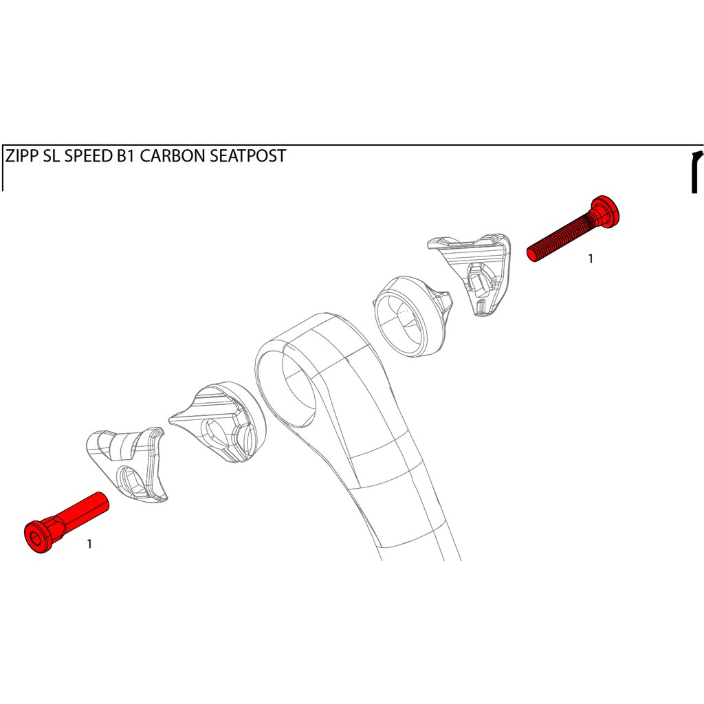 Produktbild von ZIPP Schrauben Kit für SL Speed Carbon Sattelstützen B1