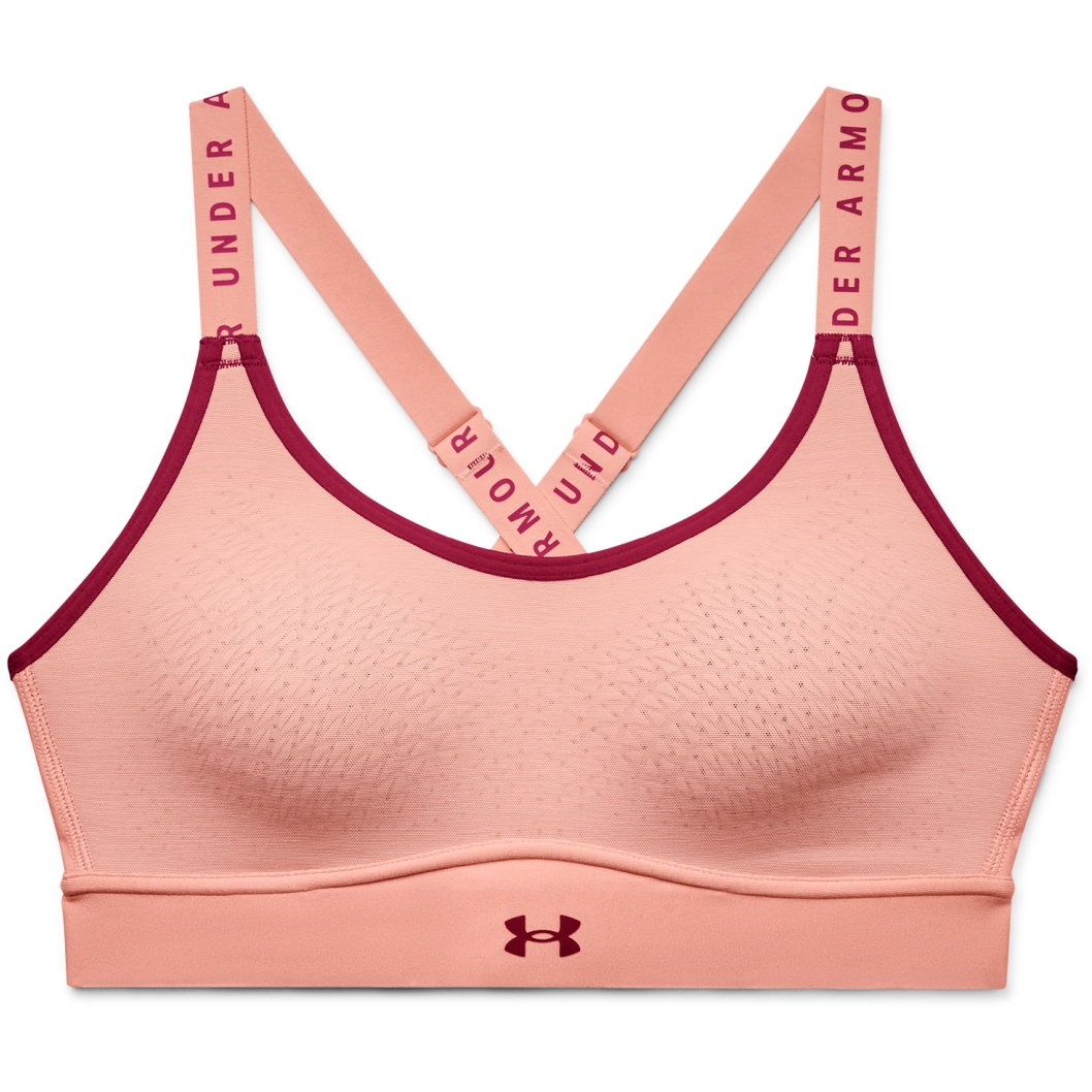 Picture of Under Armour Women&#039;s UA Infinity Mid Sports Bra - Pink Sands/Pink Sands/Black Rose