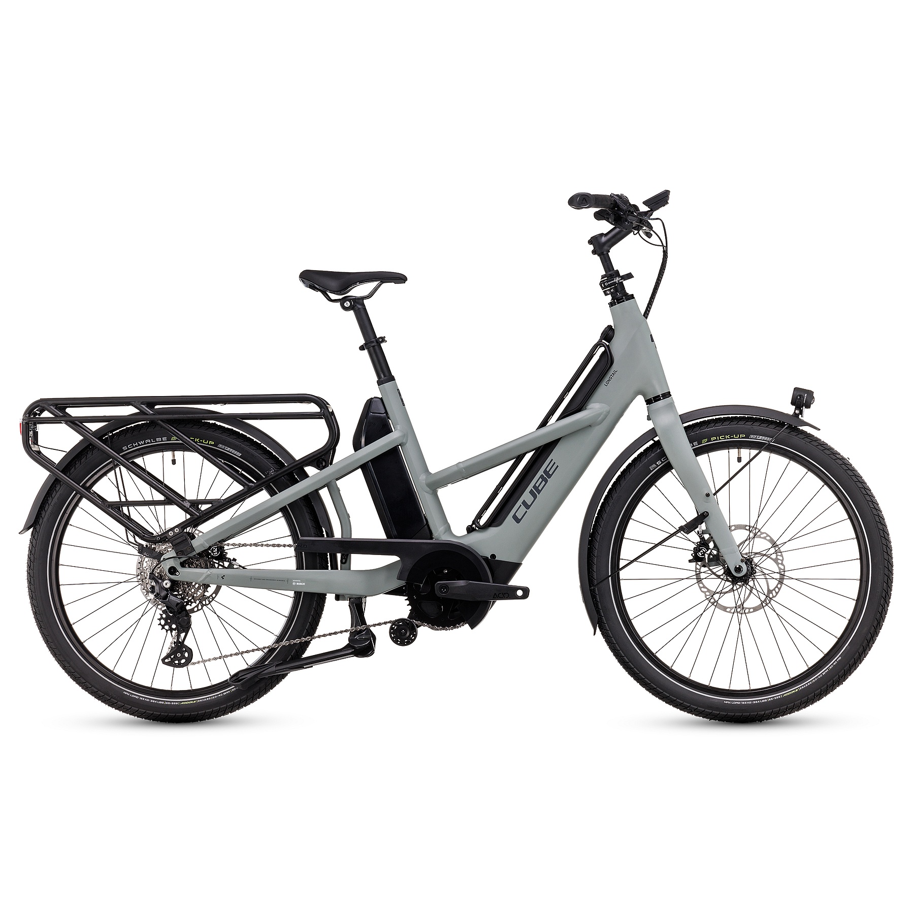 Photo produit de CUBE Vélo Cargo Électrique - LONGTAIL SPORT HYBRID 725 - 2025 - swampgrey / reflex