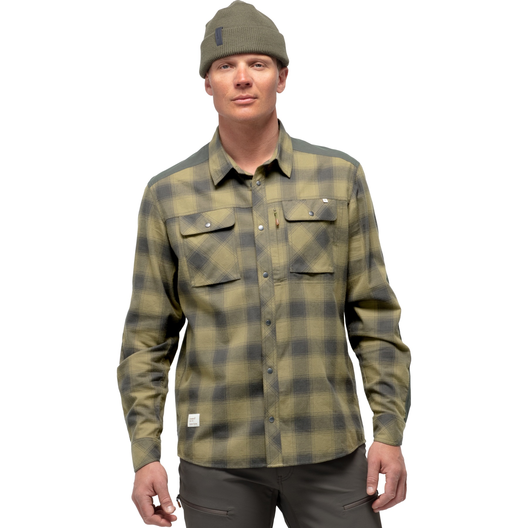 Picture of Norrona svalbard flannel Shirt Men - Olive Drab/Slate Grey