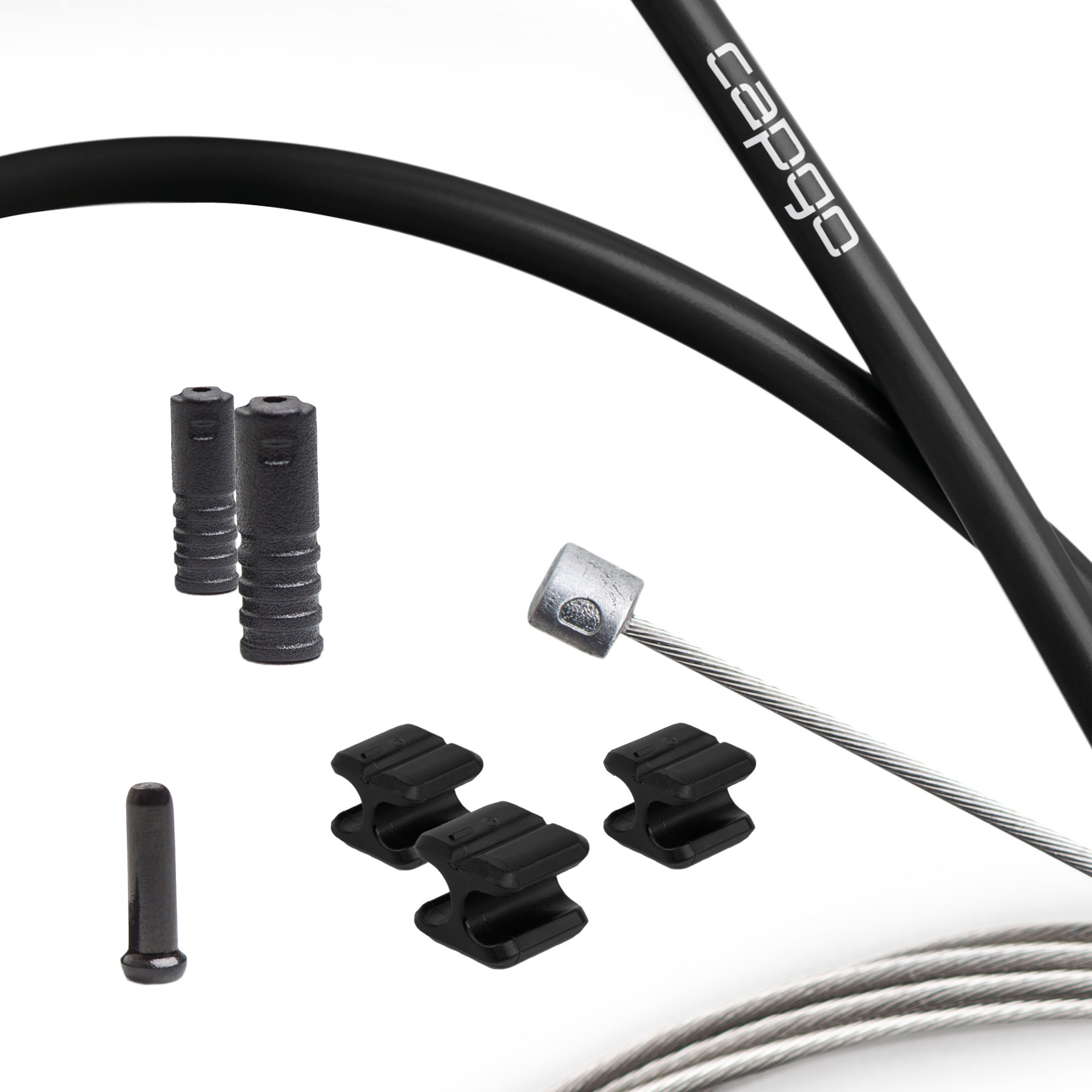 Picture of capgo Shift Cable Set - Blue Line | Single (1x) - E-Bike/MTB (Shimano/SRAM) | black