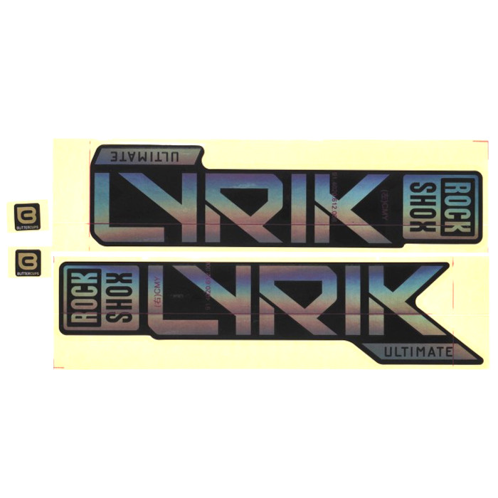 Productfoto van RockShox Decal Kit for 27.5/29&quot; Lyrik Ultimate - gloss rainbow foil for gloss black (2023+)