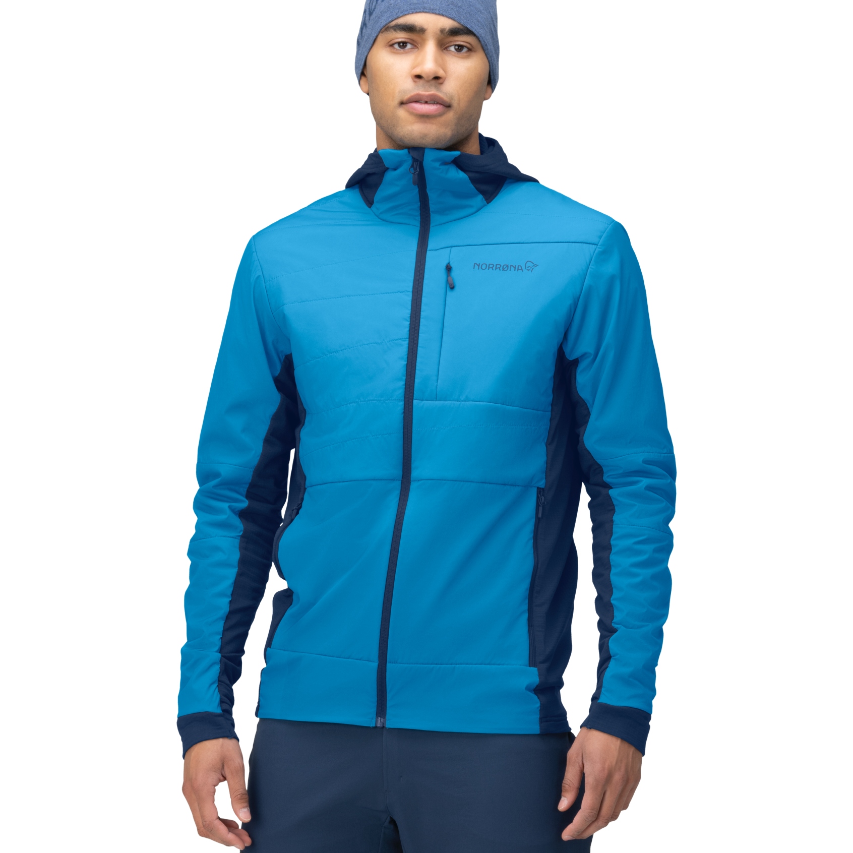 Produktbild von Norrona falketind Alpha90 insulated Zip Hood Jacke Herren - Hawaiian Surf/Indigo Night