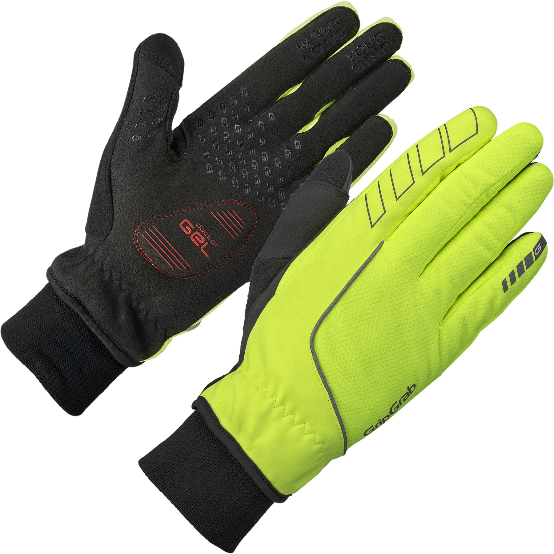 Picture of GripGrab Windster Hi-Vis Windproof Winter Gloves - Yellow Hi-Vis