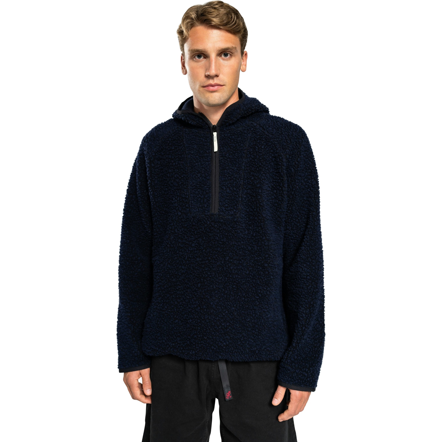 Productfoto van Ulvang Re Orbit Half Zip Wool Pile Fleece Hoodie Unisex - Navy Blue
