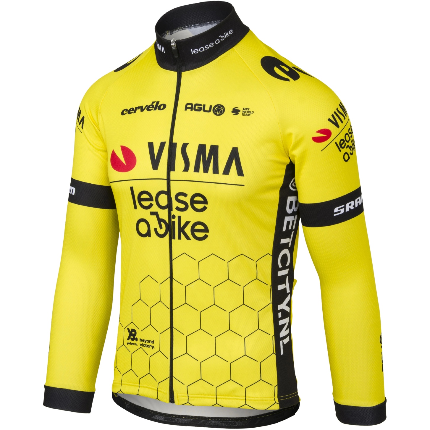 Picture of AGU Team Visma Replica Long Sleeve Jersey - Lease a Bike 2024 - yellow